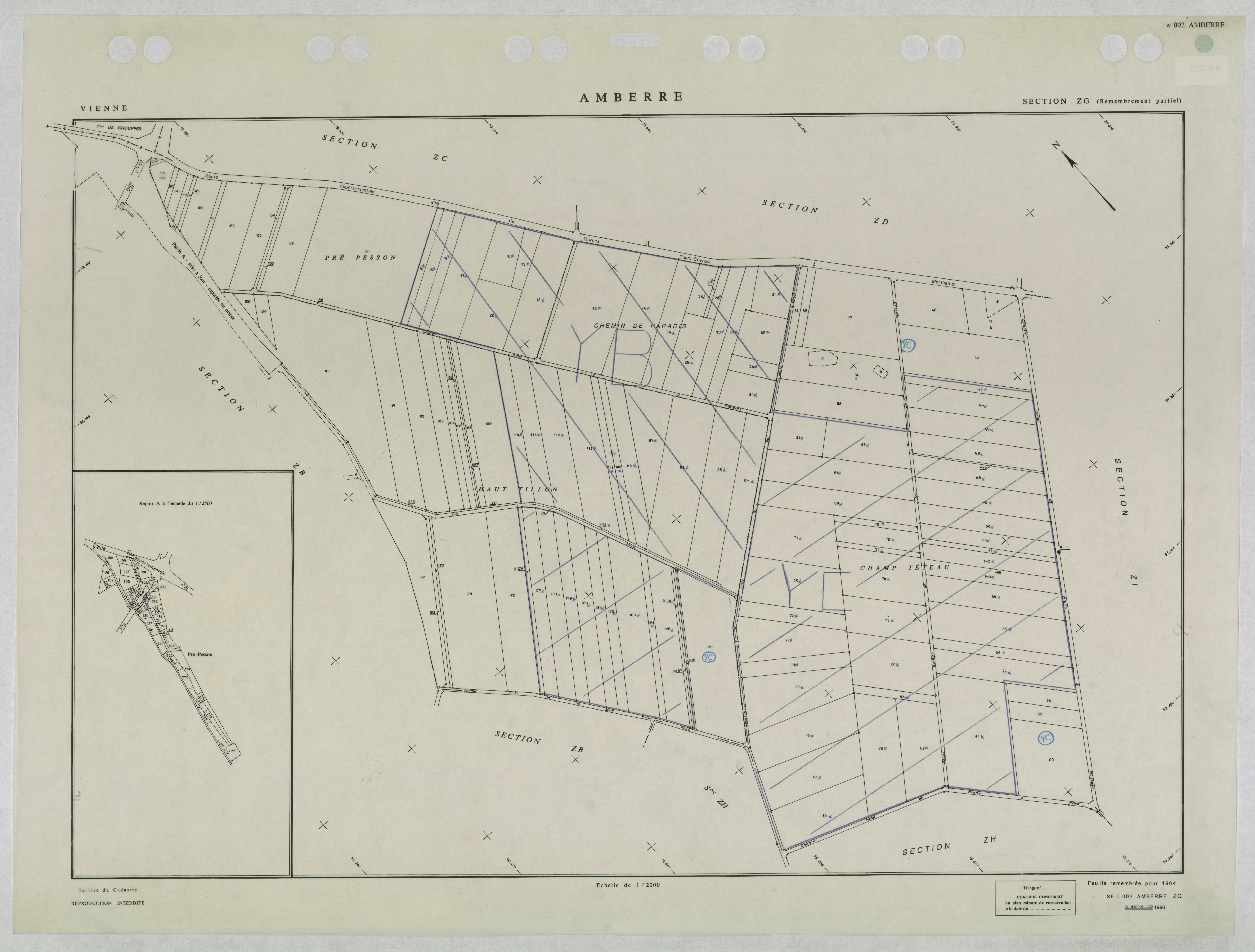 Amberre - FRAD086_cadastre Plans remembrés