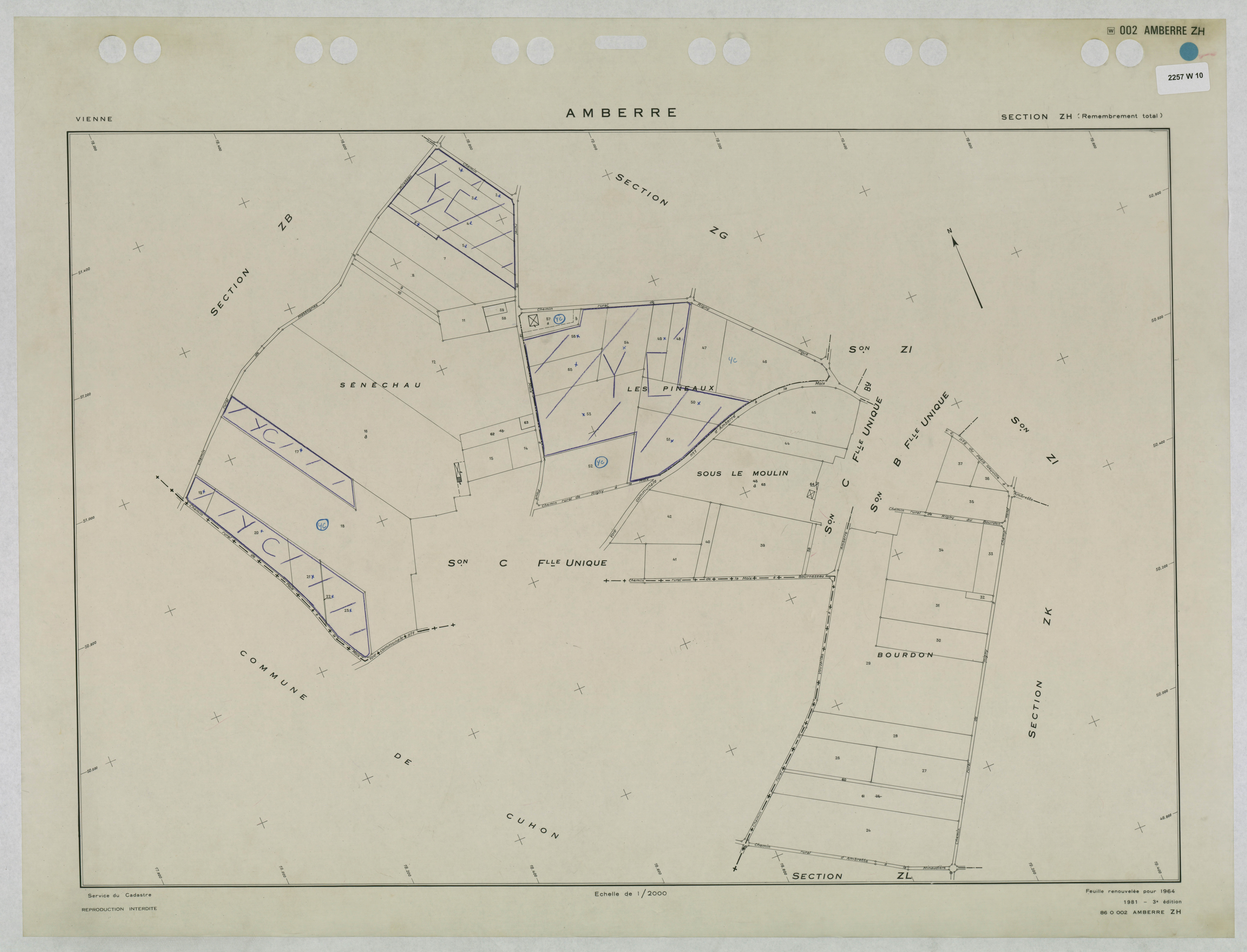 Amberre - FRAD086_cadastre Plans remembrés