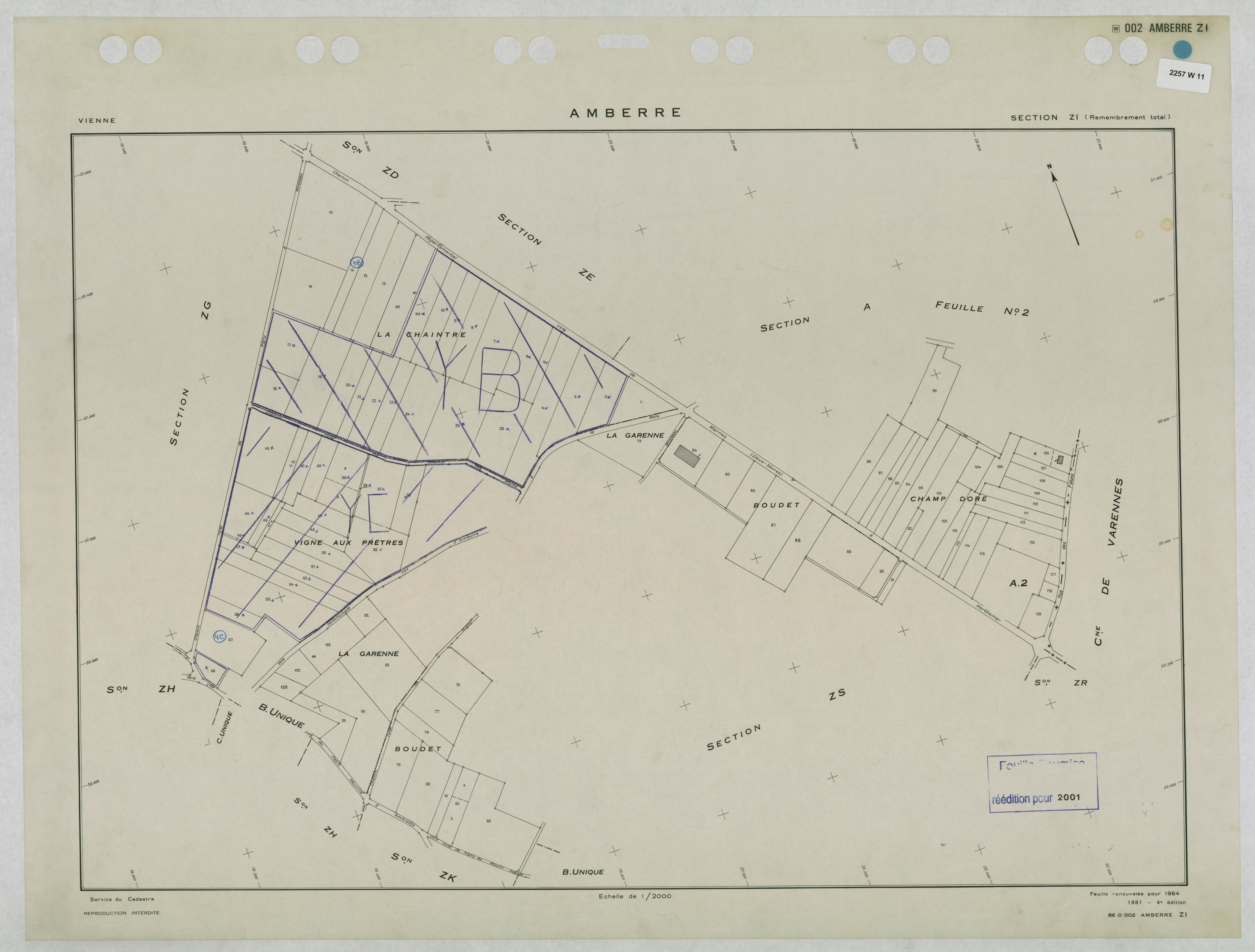 Amberre - FRAD086_cadastre Plans remembrés