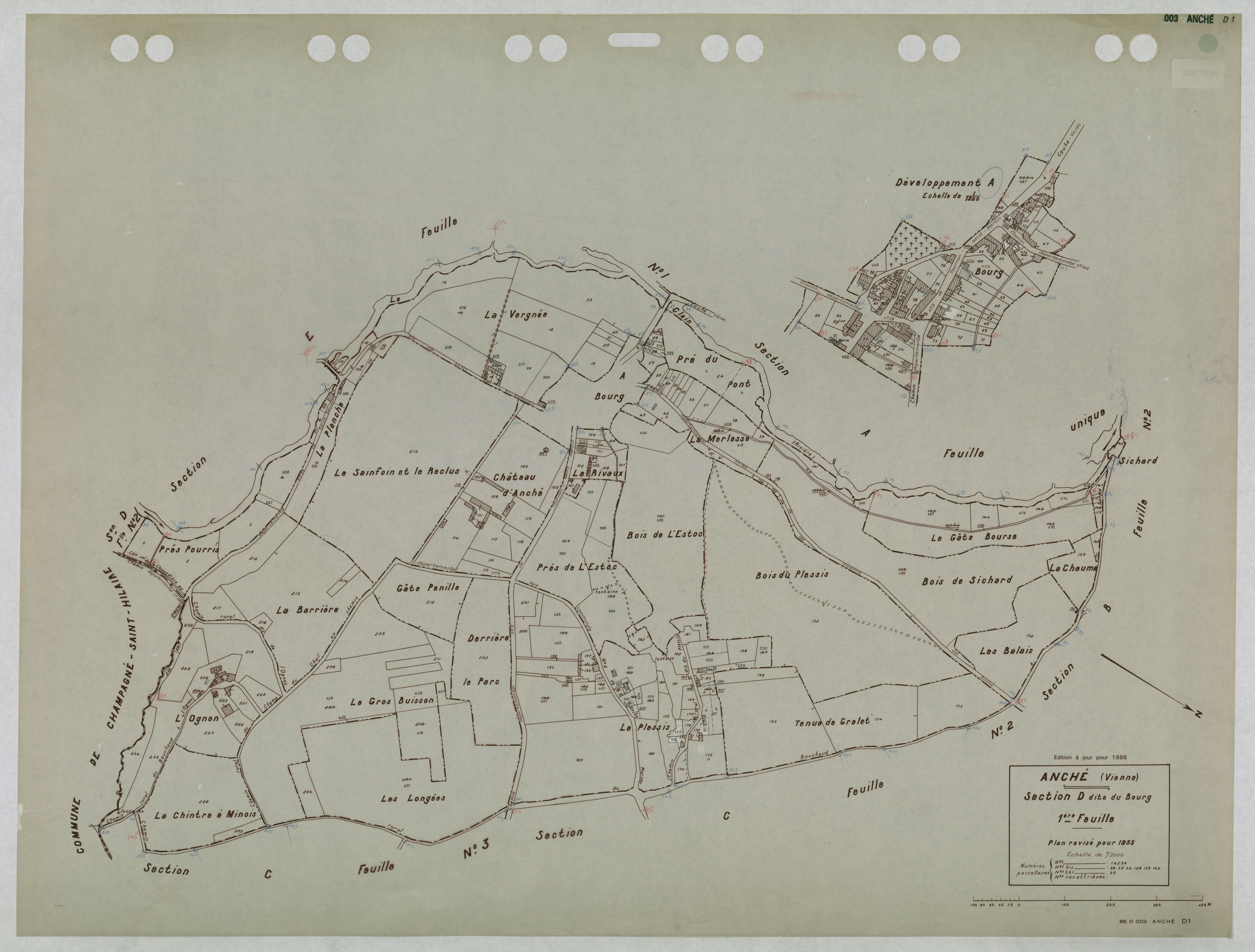 Anché - FRAD086_cadastre Plans mis à jour 