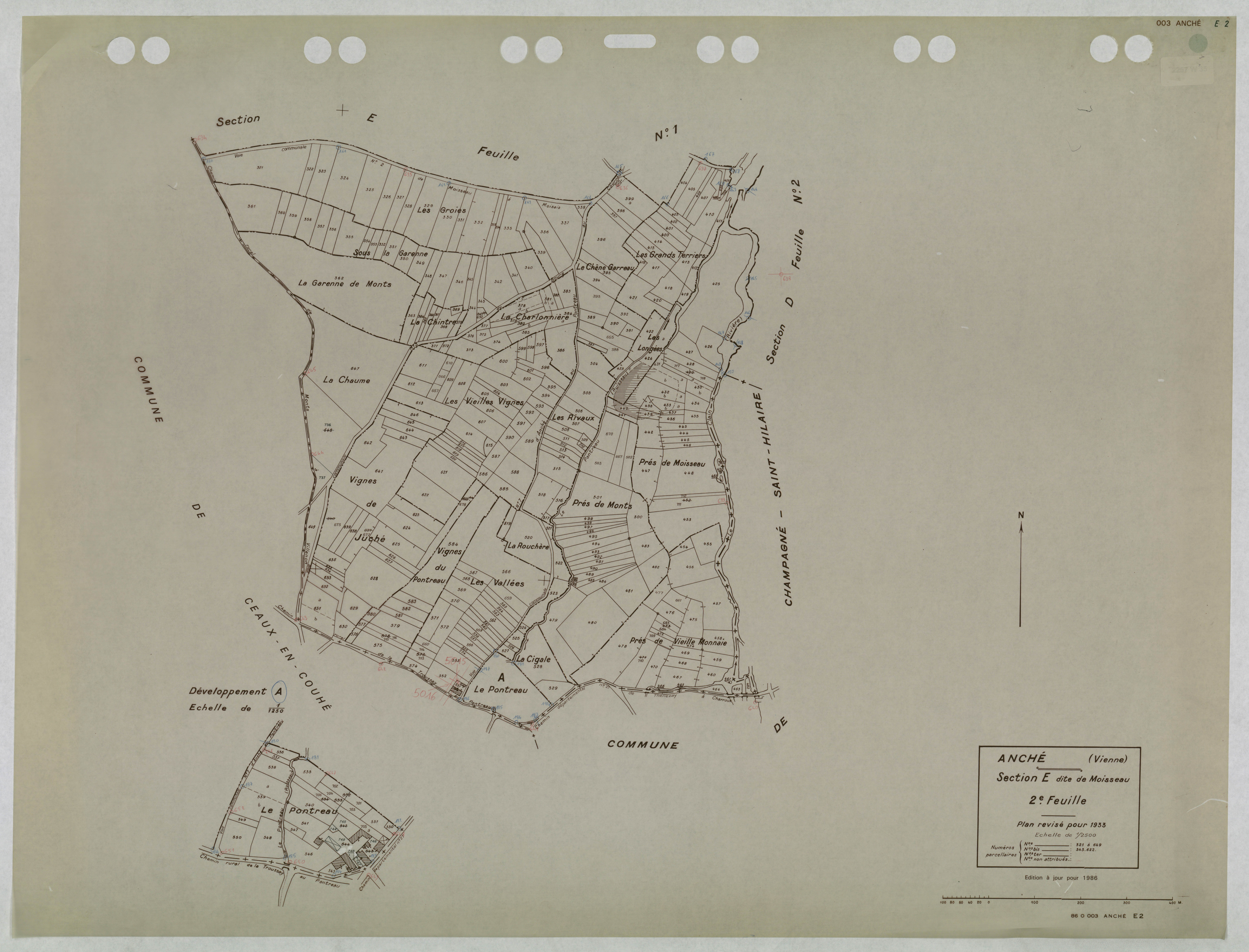 Anché - FRAD086_cadastre Plans mis à jour 
