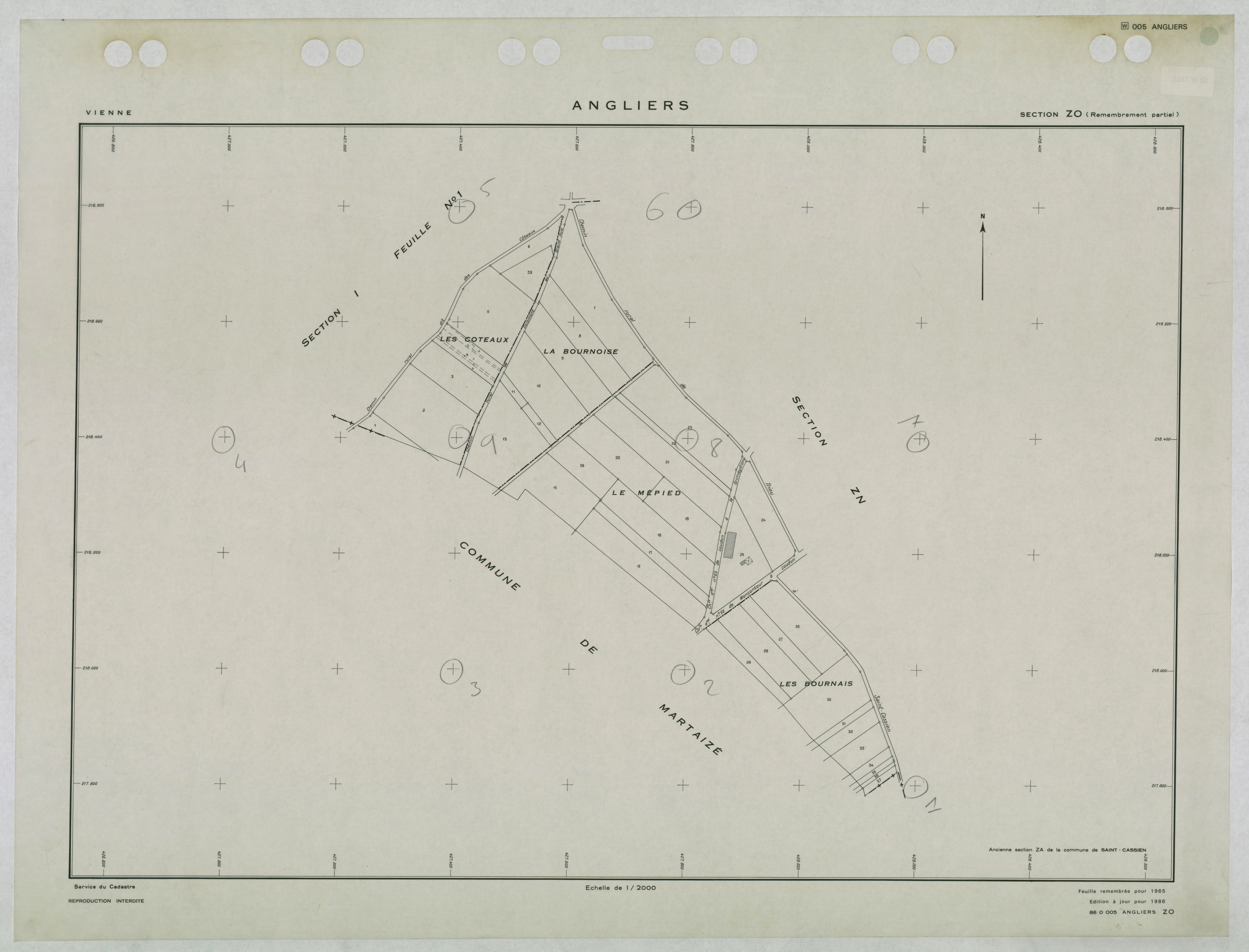 Angliers - FRAD086_cadastre Plans remembrés 