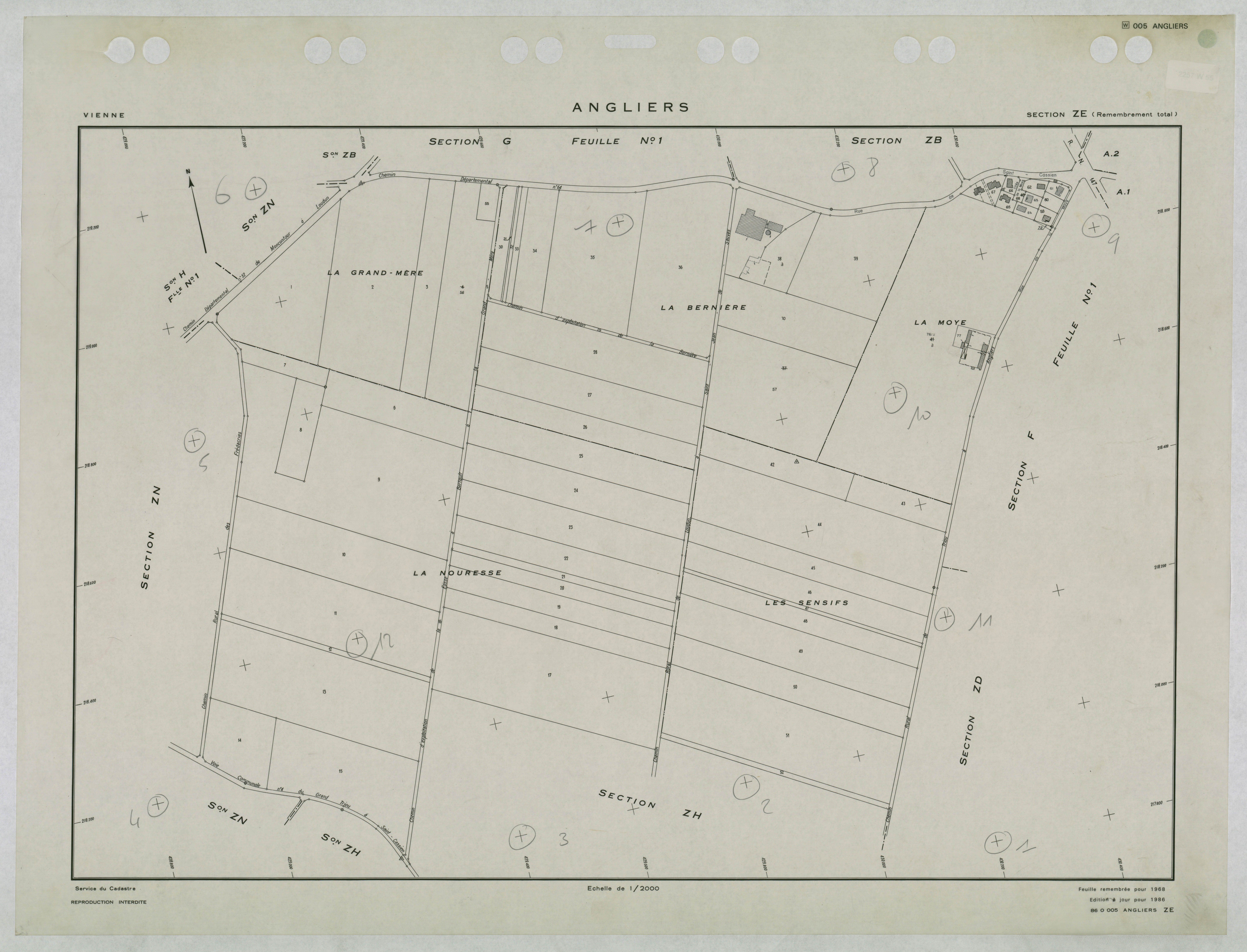 Angliers - FRAD086_cadastre Plans remembrés 