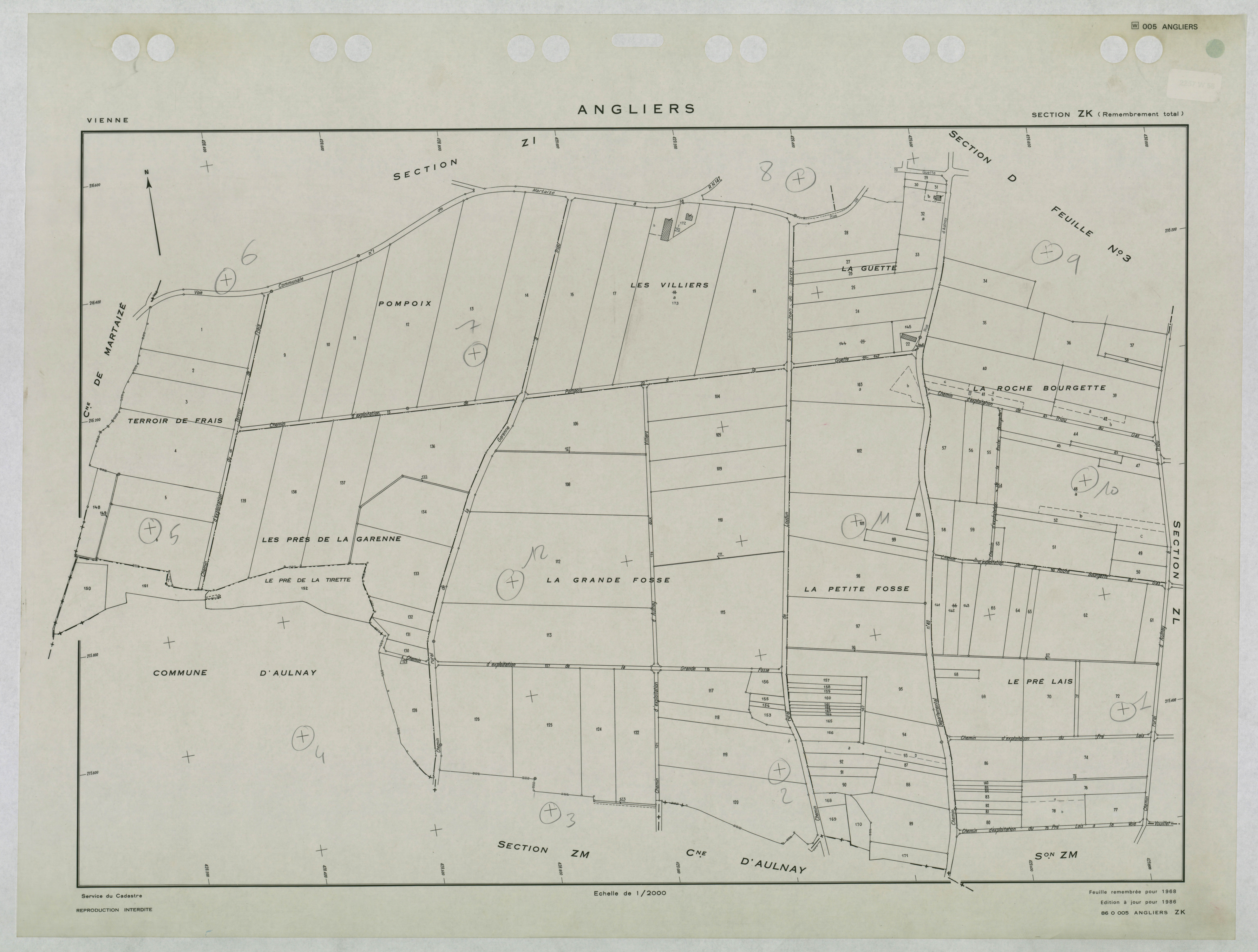 Angliers - FRAD086_cadastre Plans remembrés 