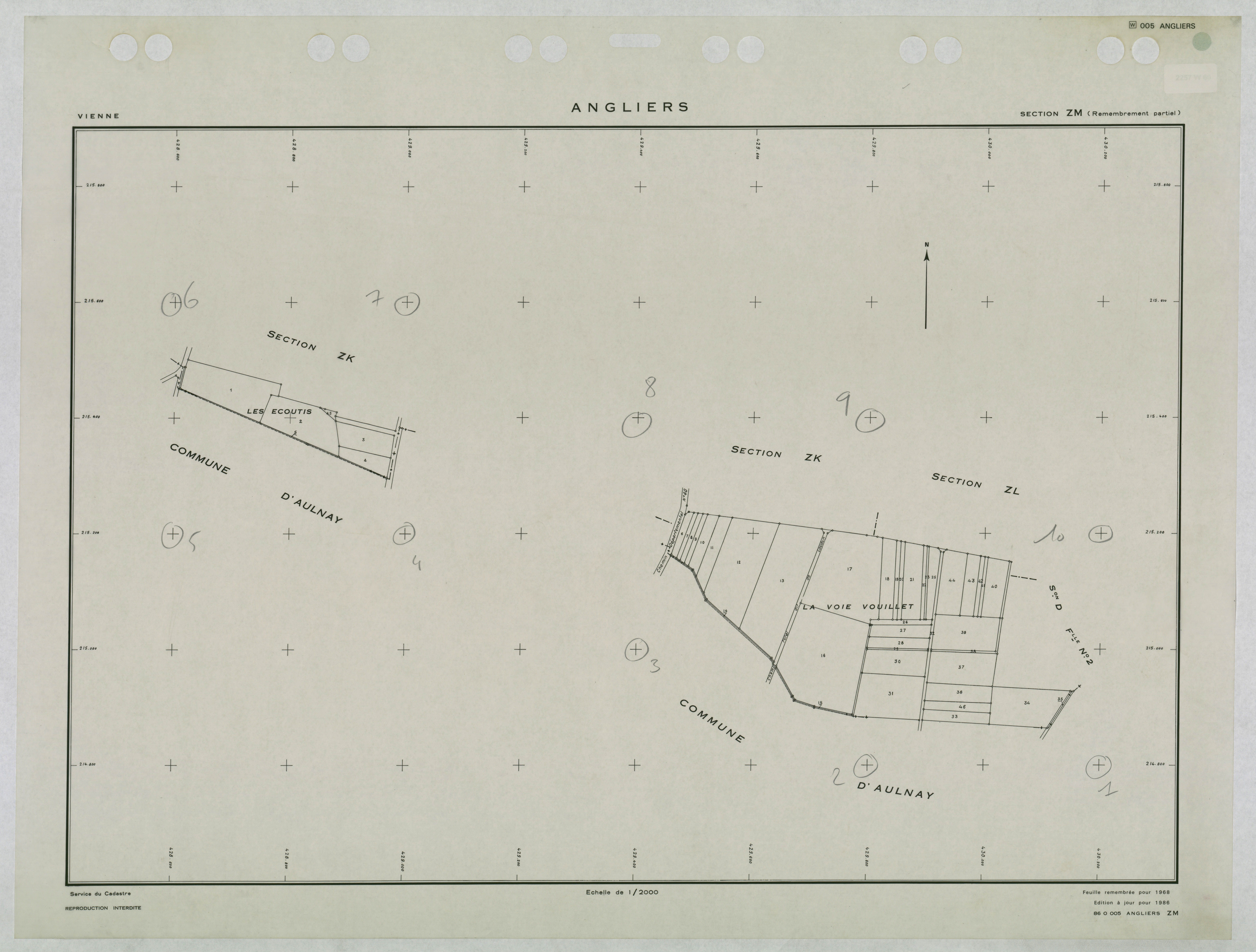 Angliers - FRAD086_cadastre Plans remembrés 