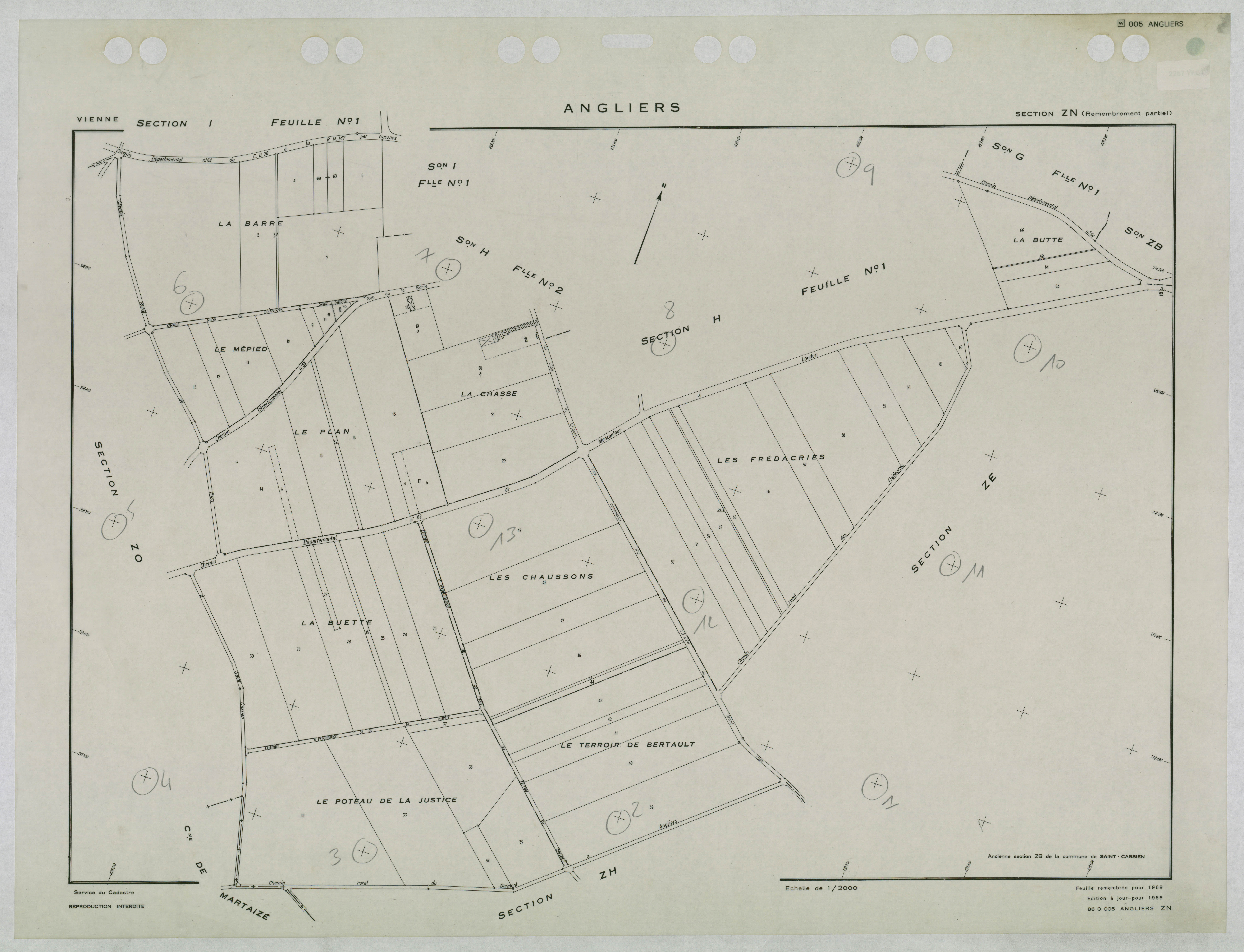 Angliers - FRAD086_cadastre Plans remembrés 