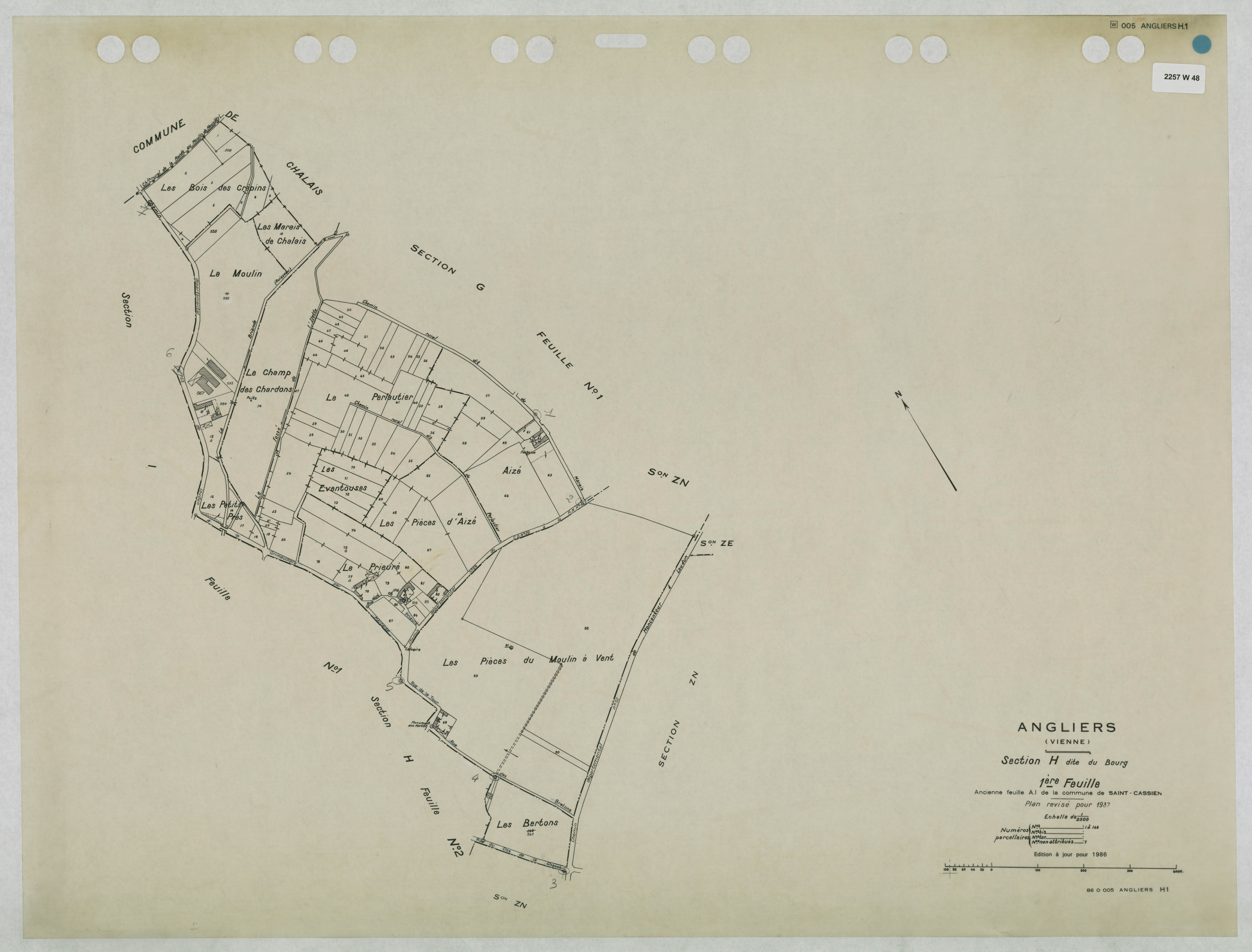 Angliers - FRAD086_cadastre Plans mis à jour 