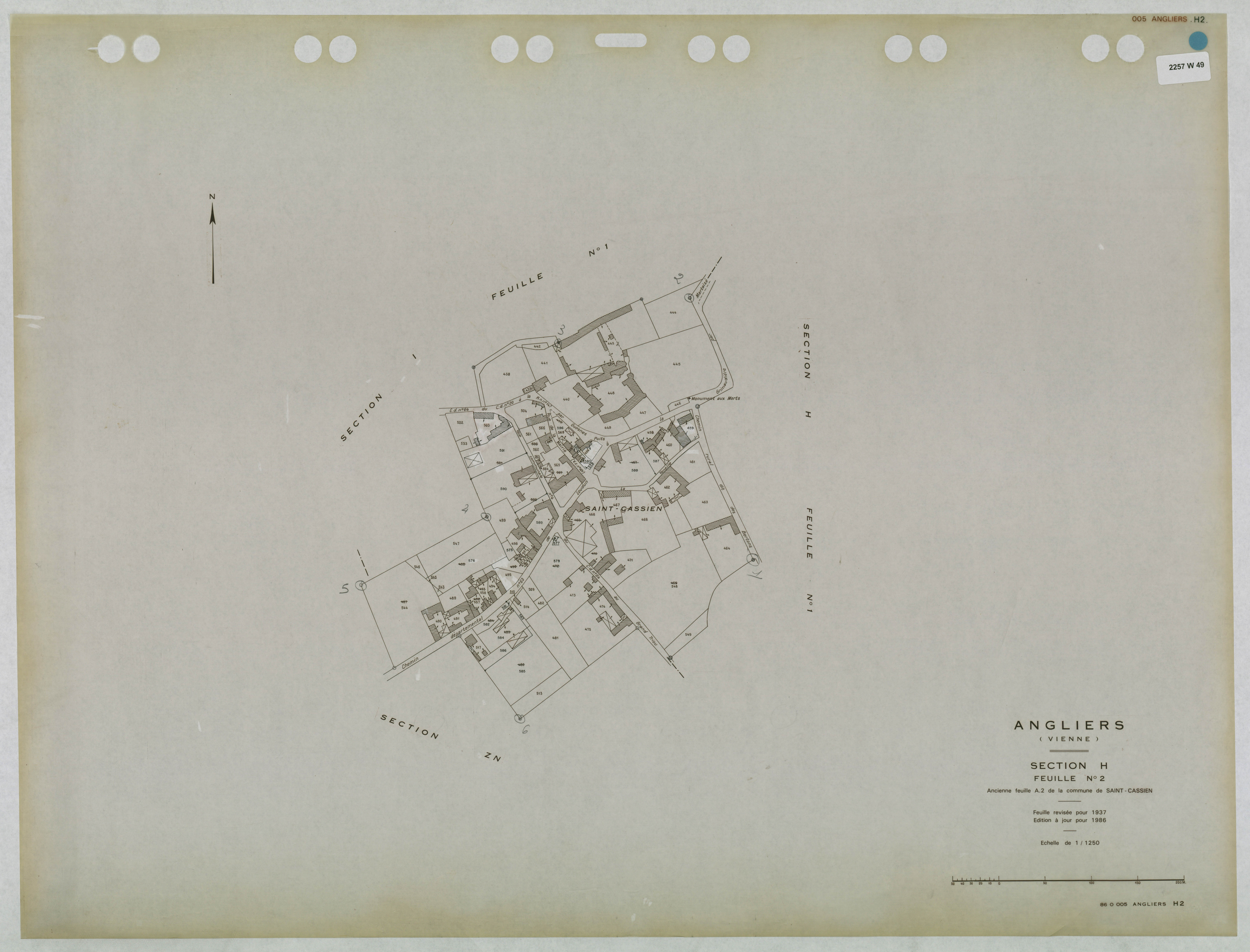 Angliers - FRAD086_cadastre Plans mis à jour 