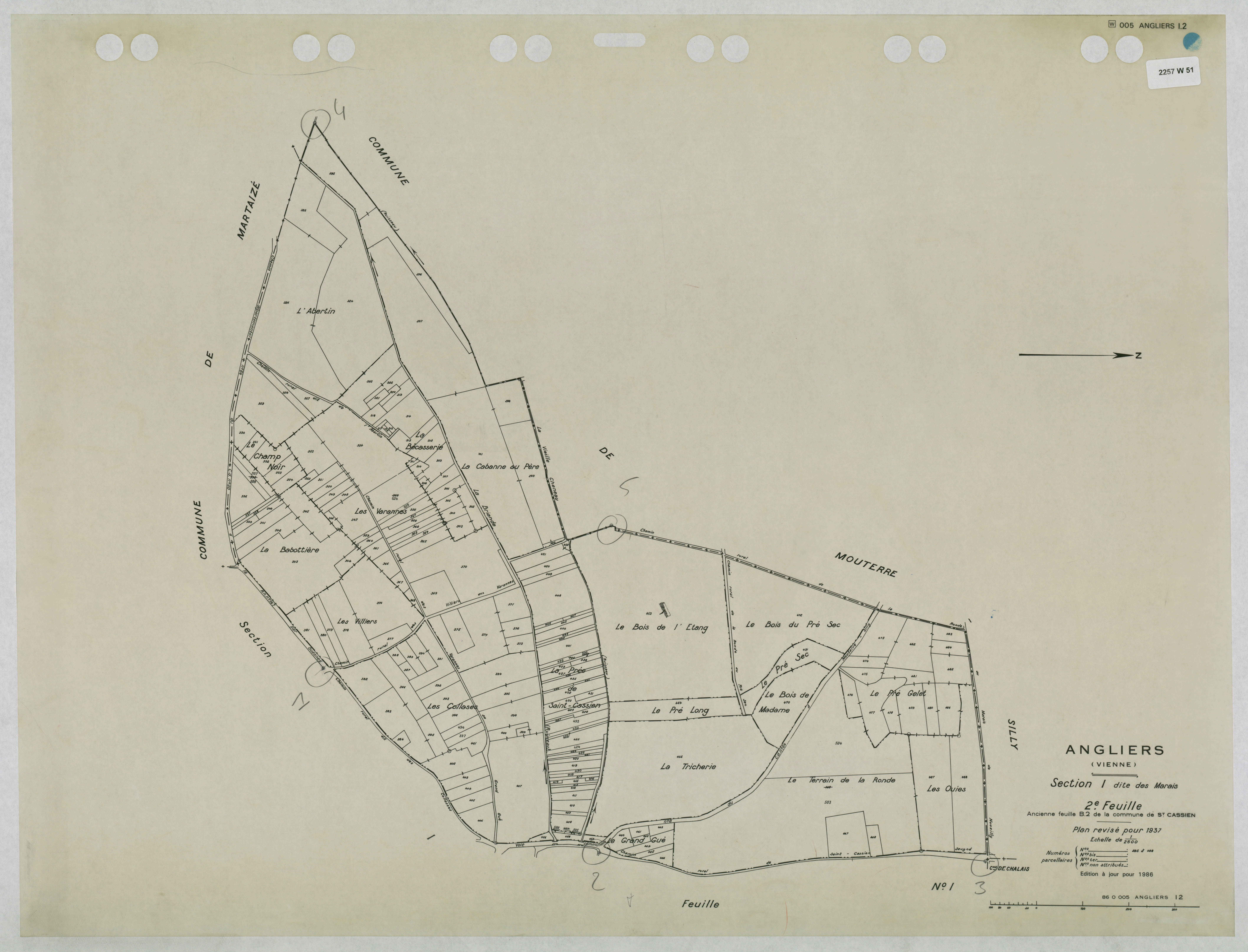 Angliers - FRAD086_cadastre Plans mis à jour 