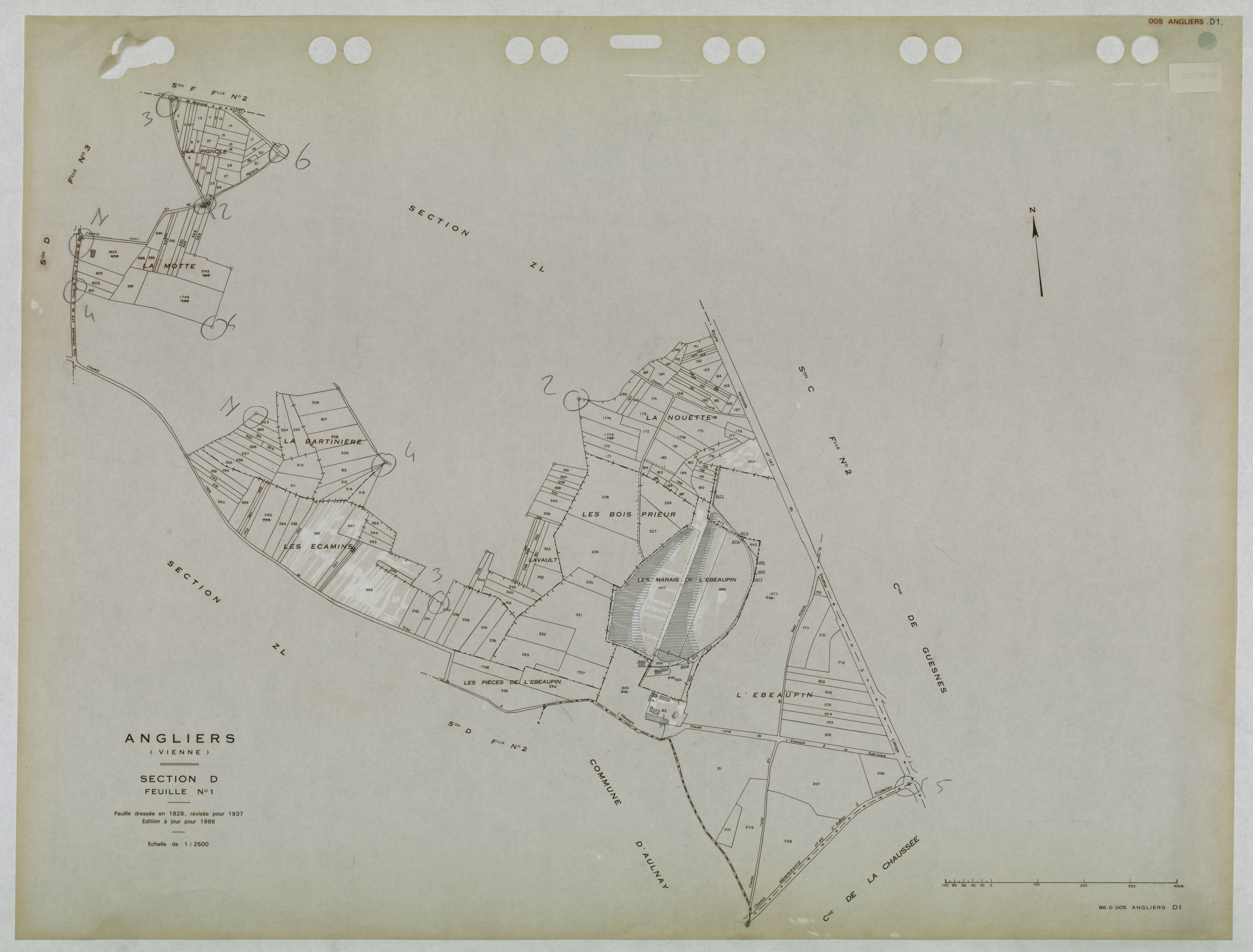 Angliers - FRAD086_cadastre Plans mis à jour 