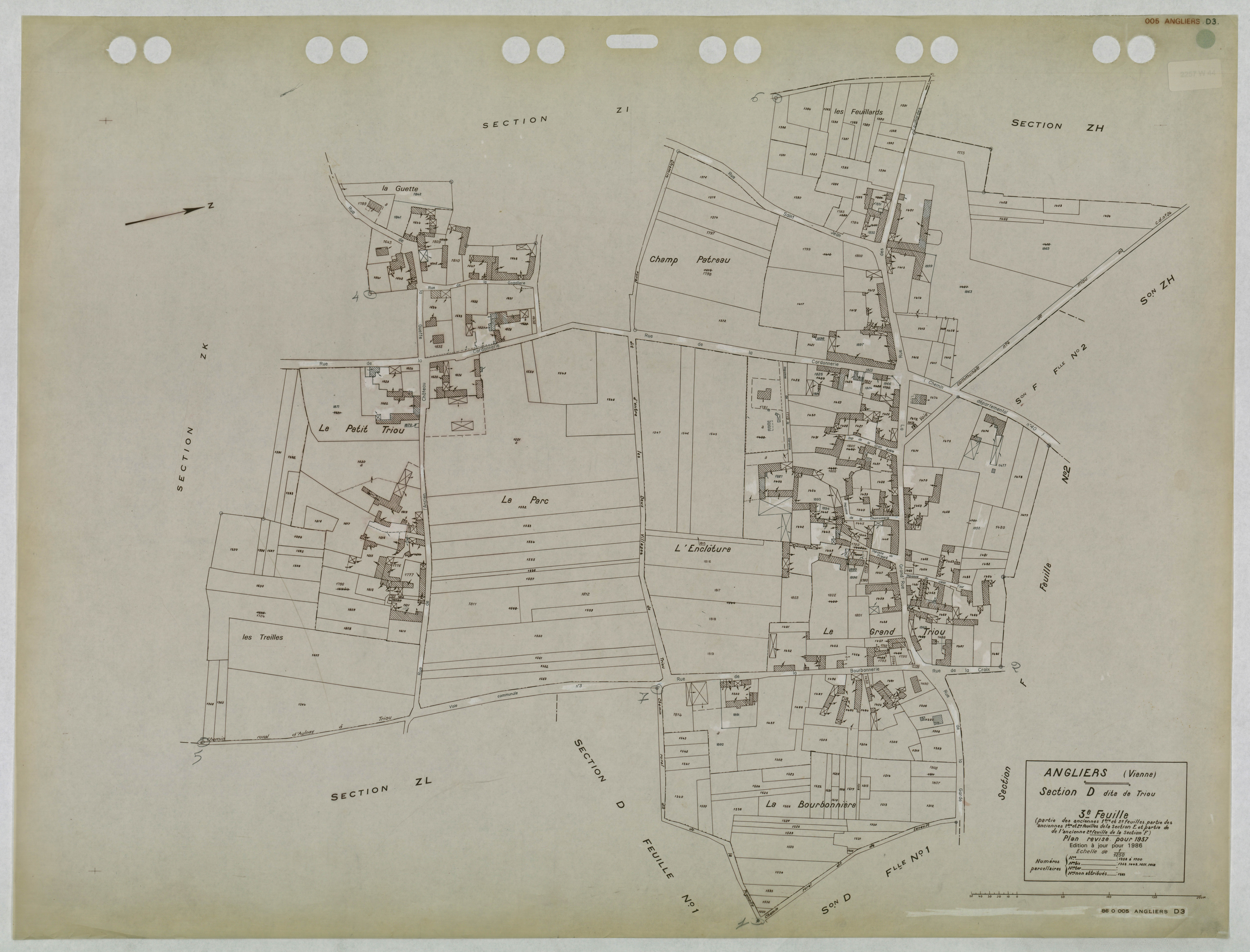 Angliers - FRAD086_cadastre Plans mis à jour 