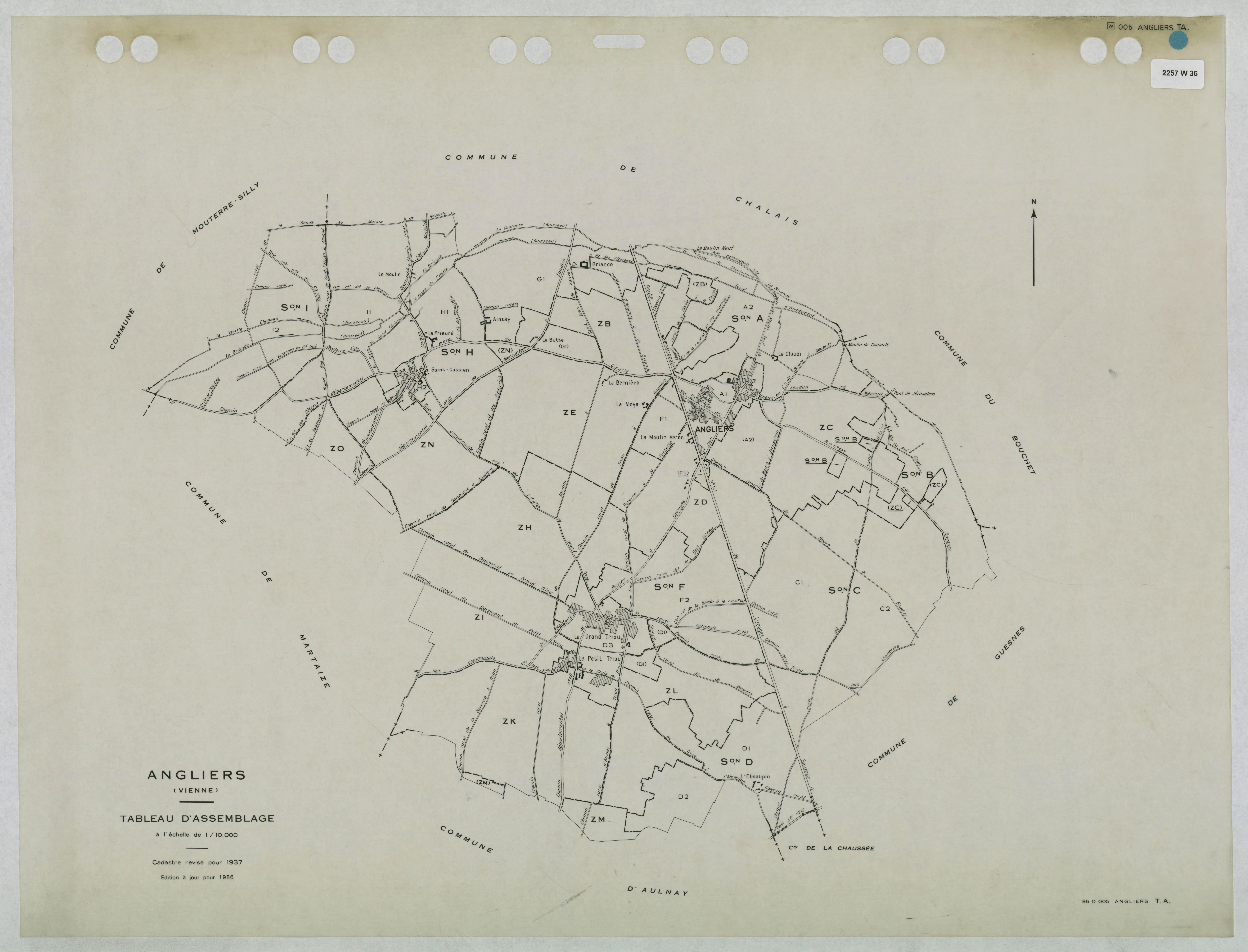 Angliers - FRAD086_cadastre Tableau d'assemblage (1 feuille) 