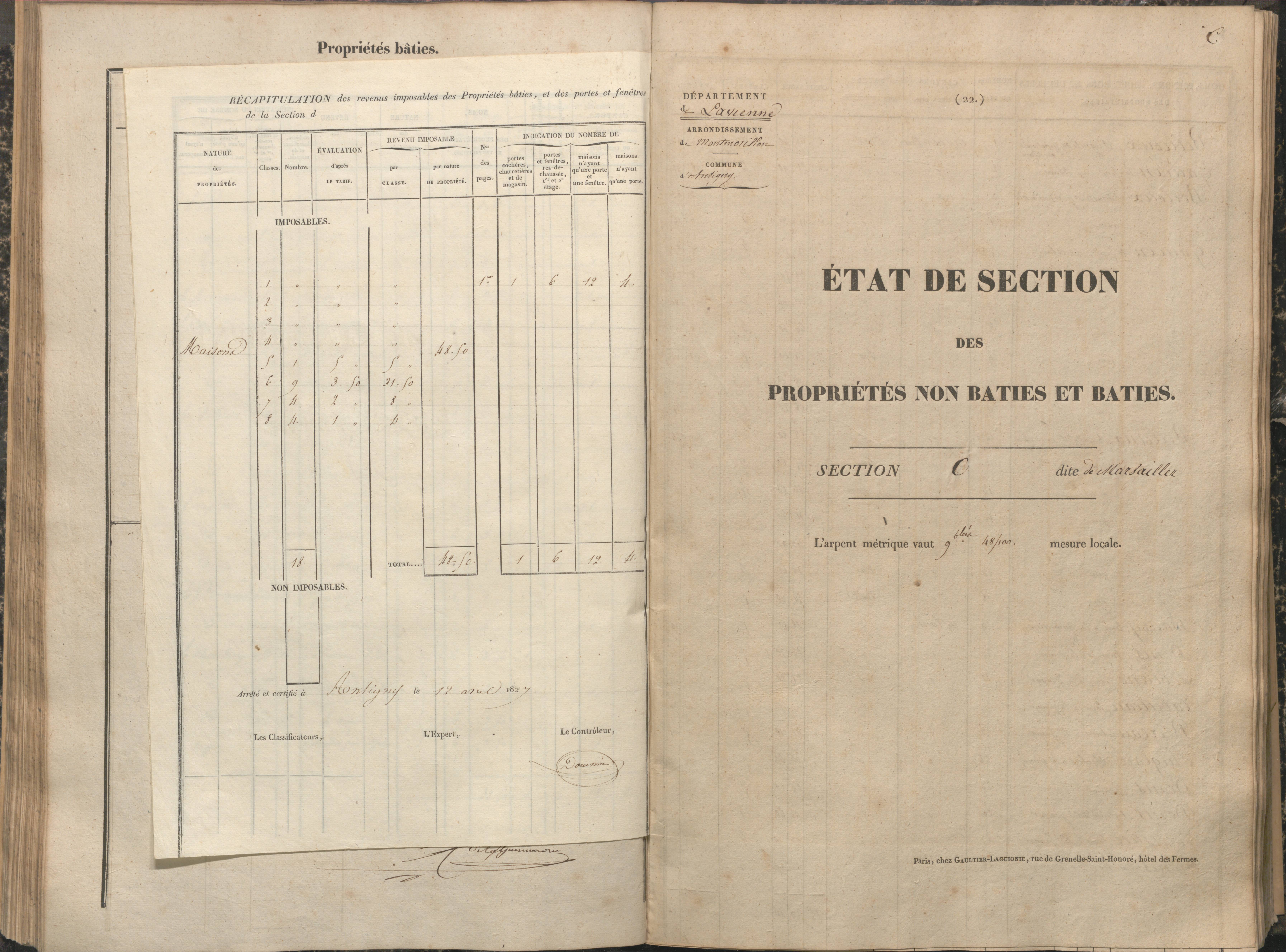 Antigny - FRAD086_cadastre Sections A-H 