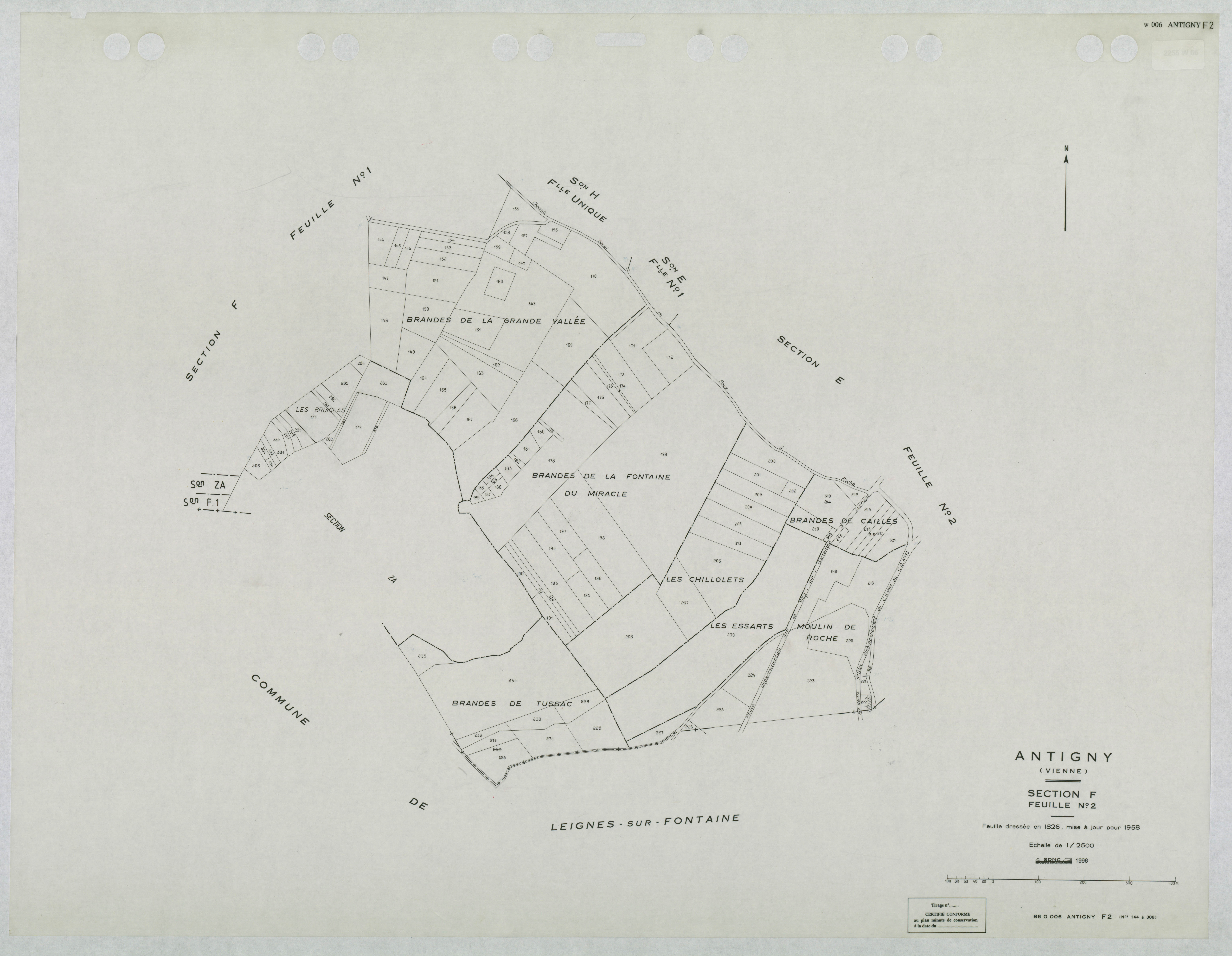 Antigny - FRAD086_cadastre Plans mis à jour 