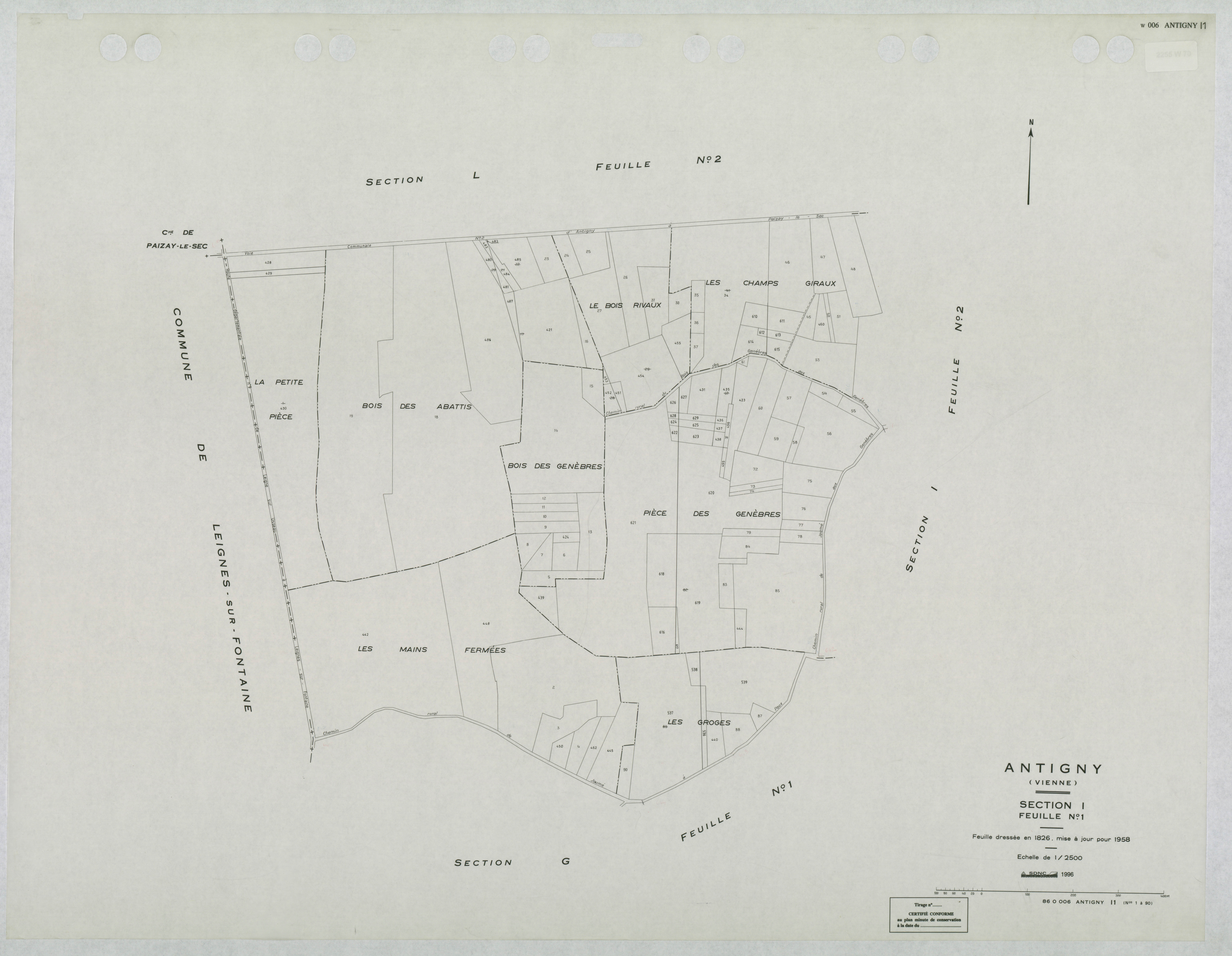 Antigny - FRAD086_cadastre Plans mis à jour 