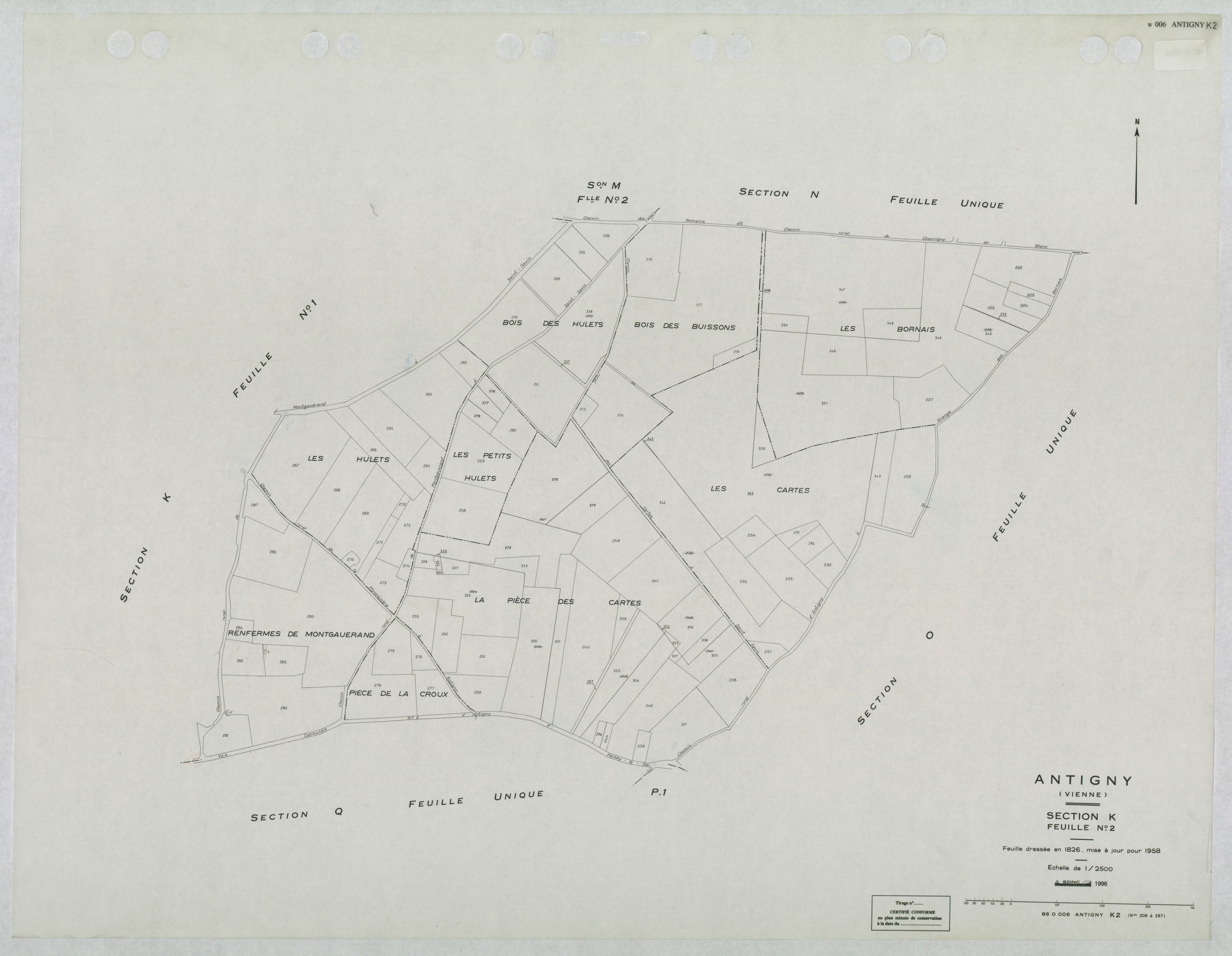 Antigny - FRAD086_cadastre Plans mis à jour 
