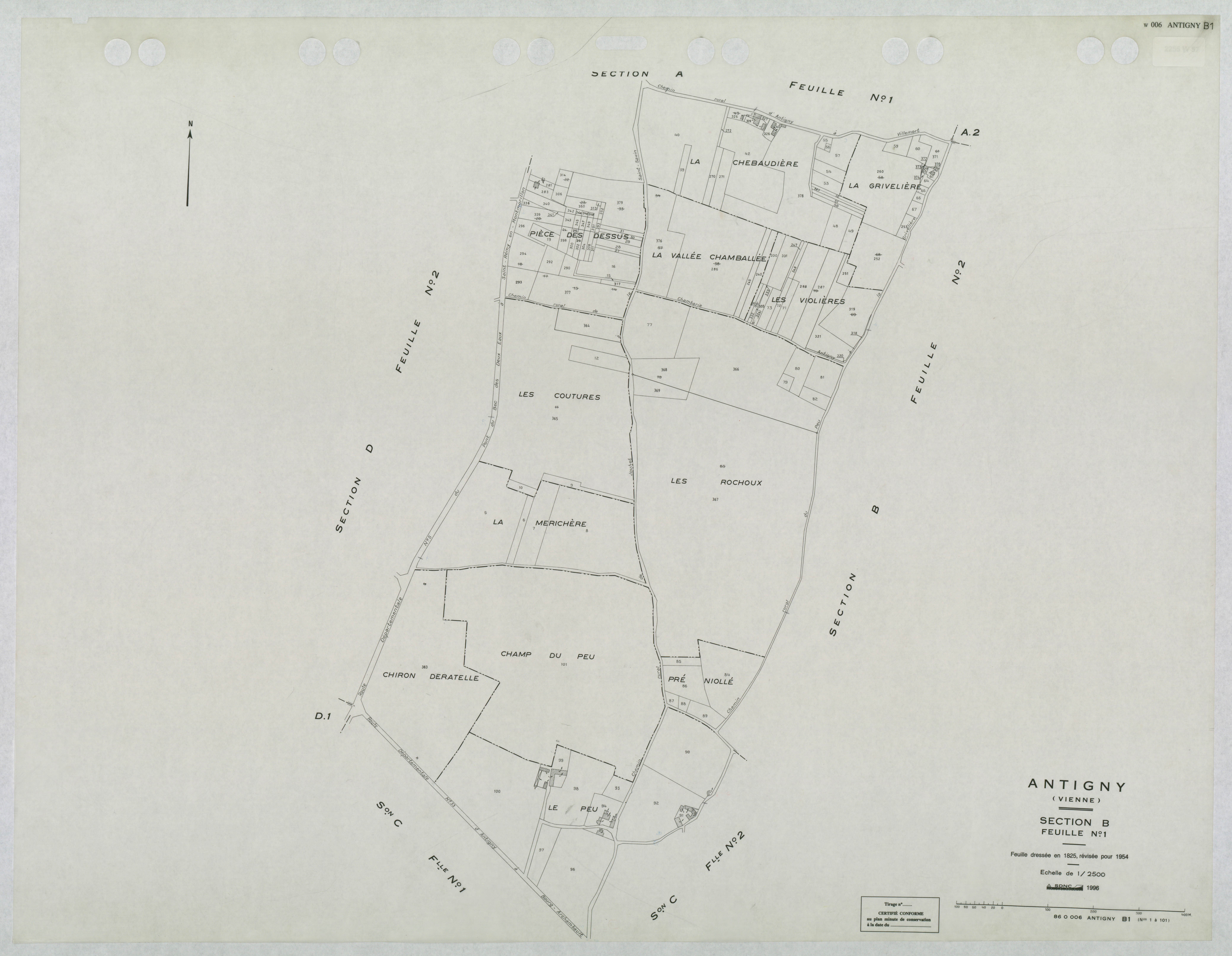 Antigny - FRAD086_cadastre Plans mis à jour 