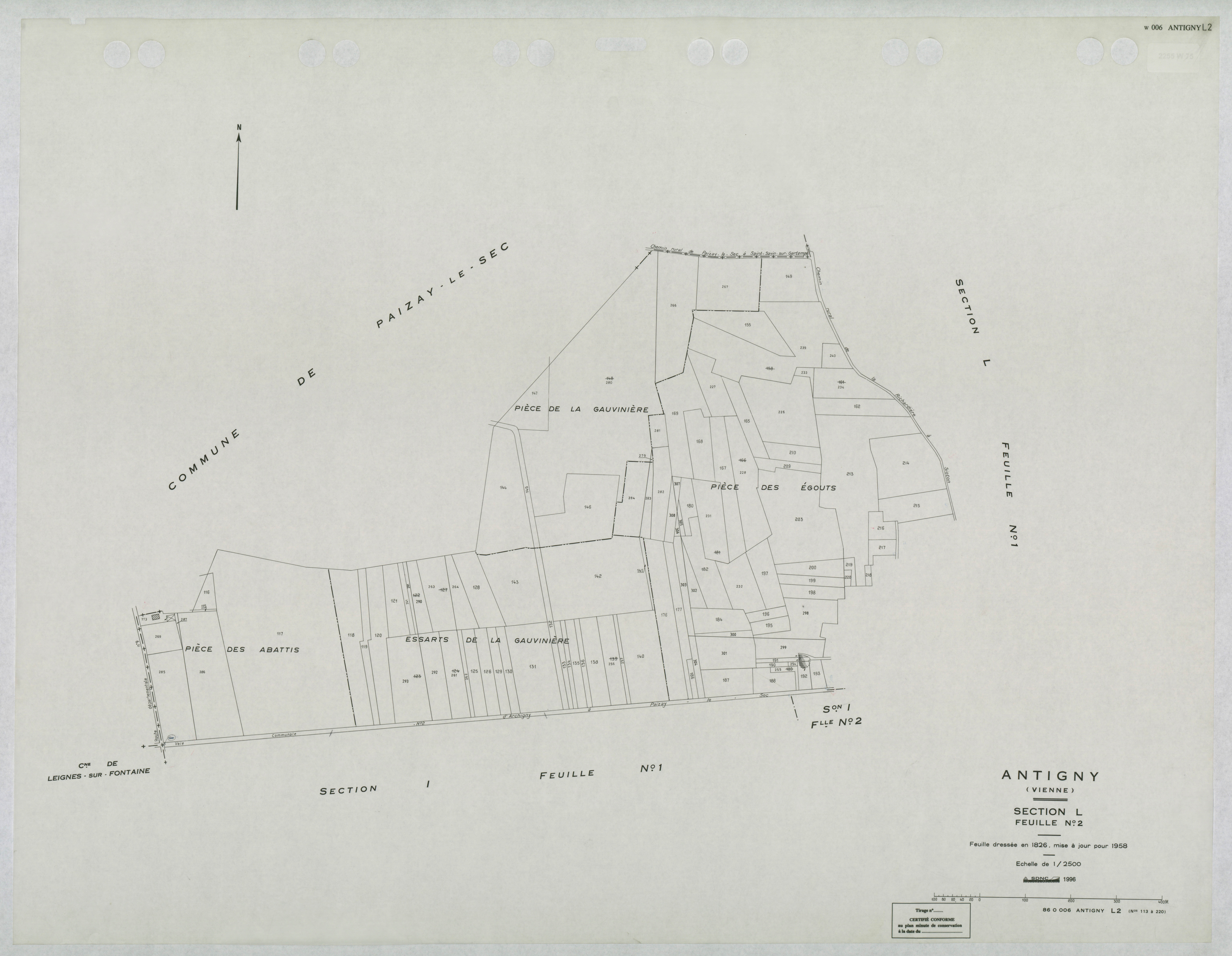Antigny - FRAD086_cadastre Plans mis à jour 