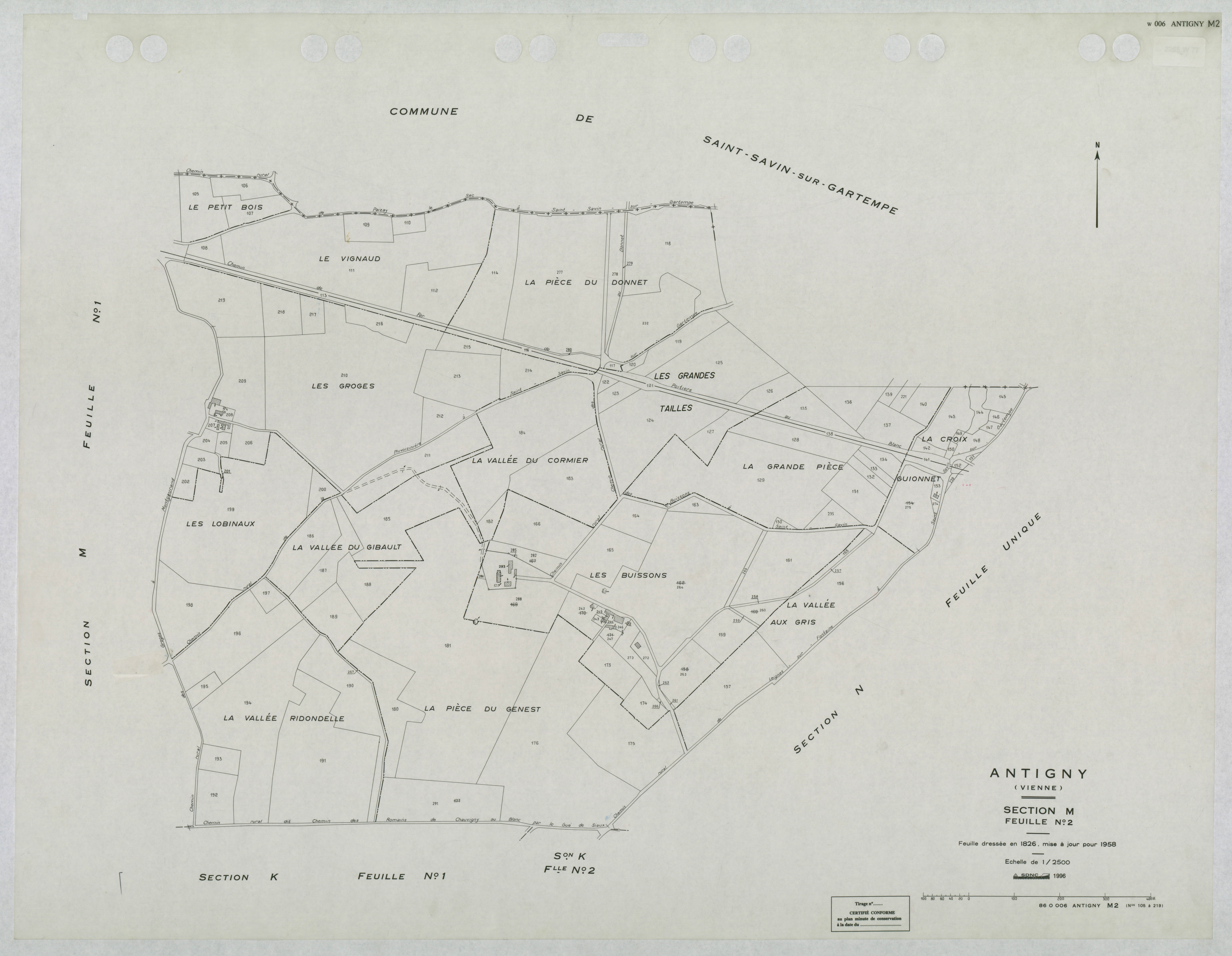 Antigny - FRAD086_cadastre Plans mis à jour 