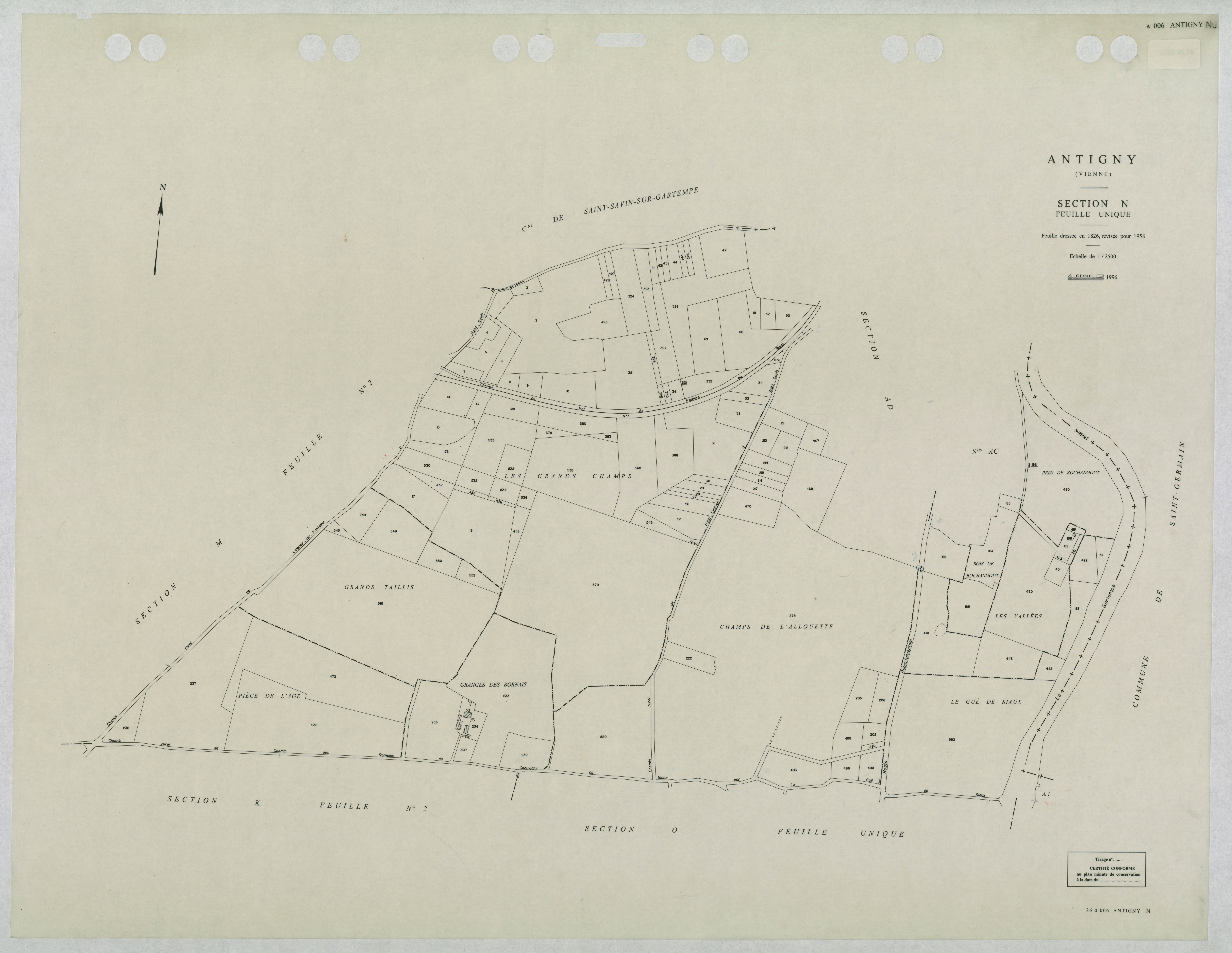 Antigny - FRAD086_cadastre Plans mis à jour 