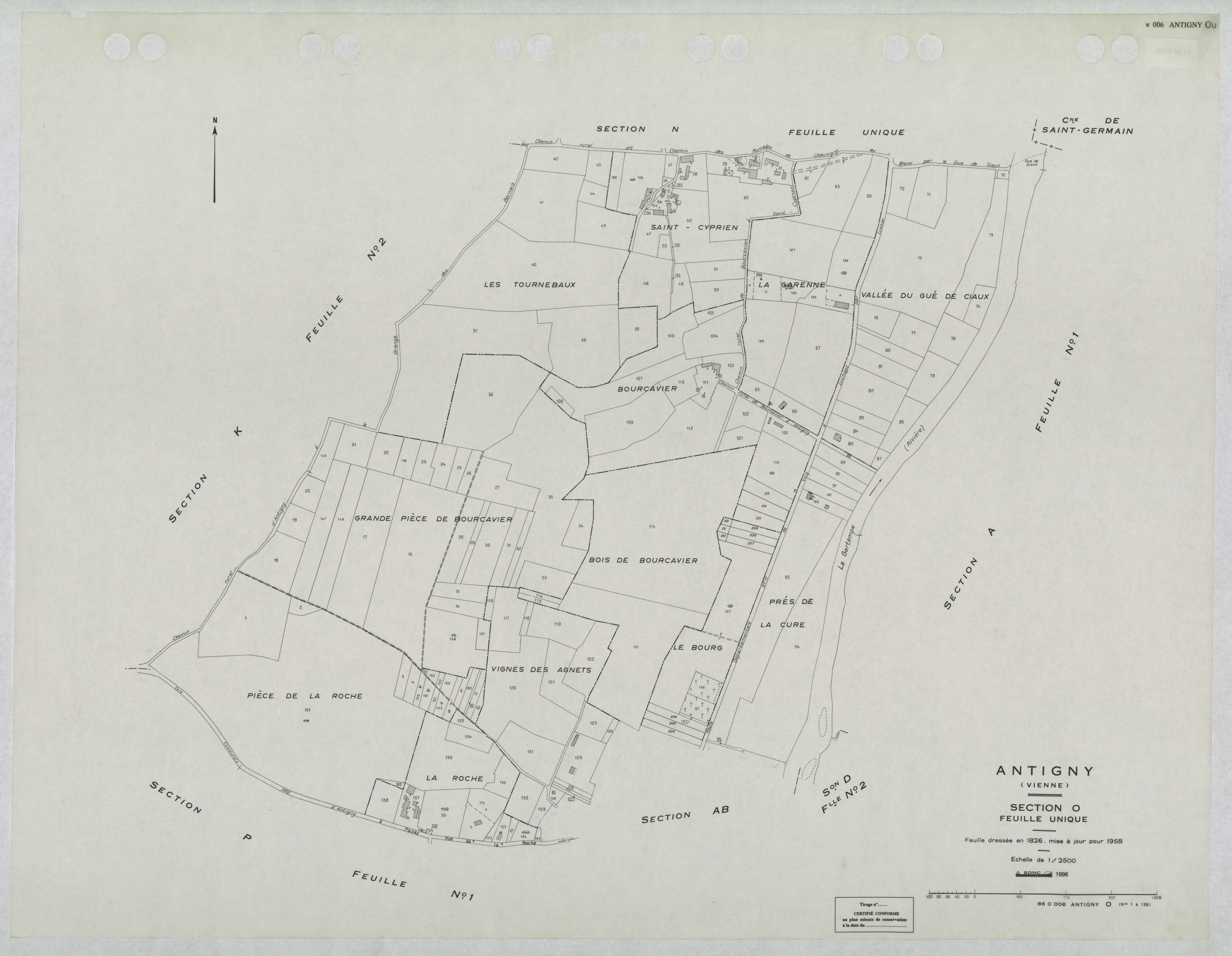 Antigny - FRAD086_cadastre Plans mis à jour 