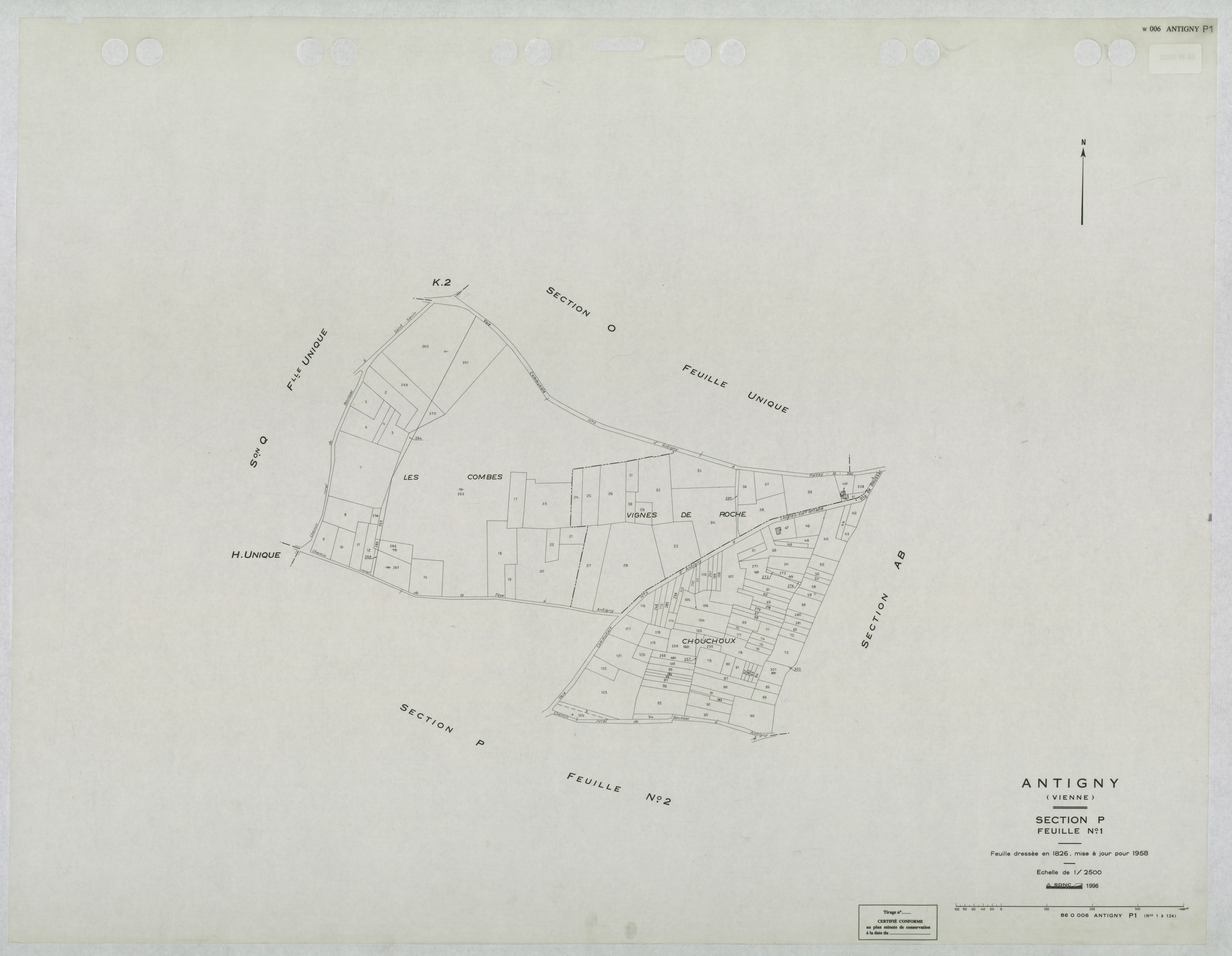 Antigny - FRAD086_cadastre Plans mis à jour 