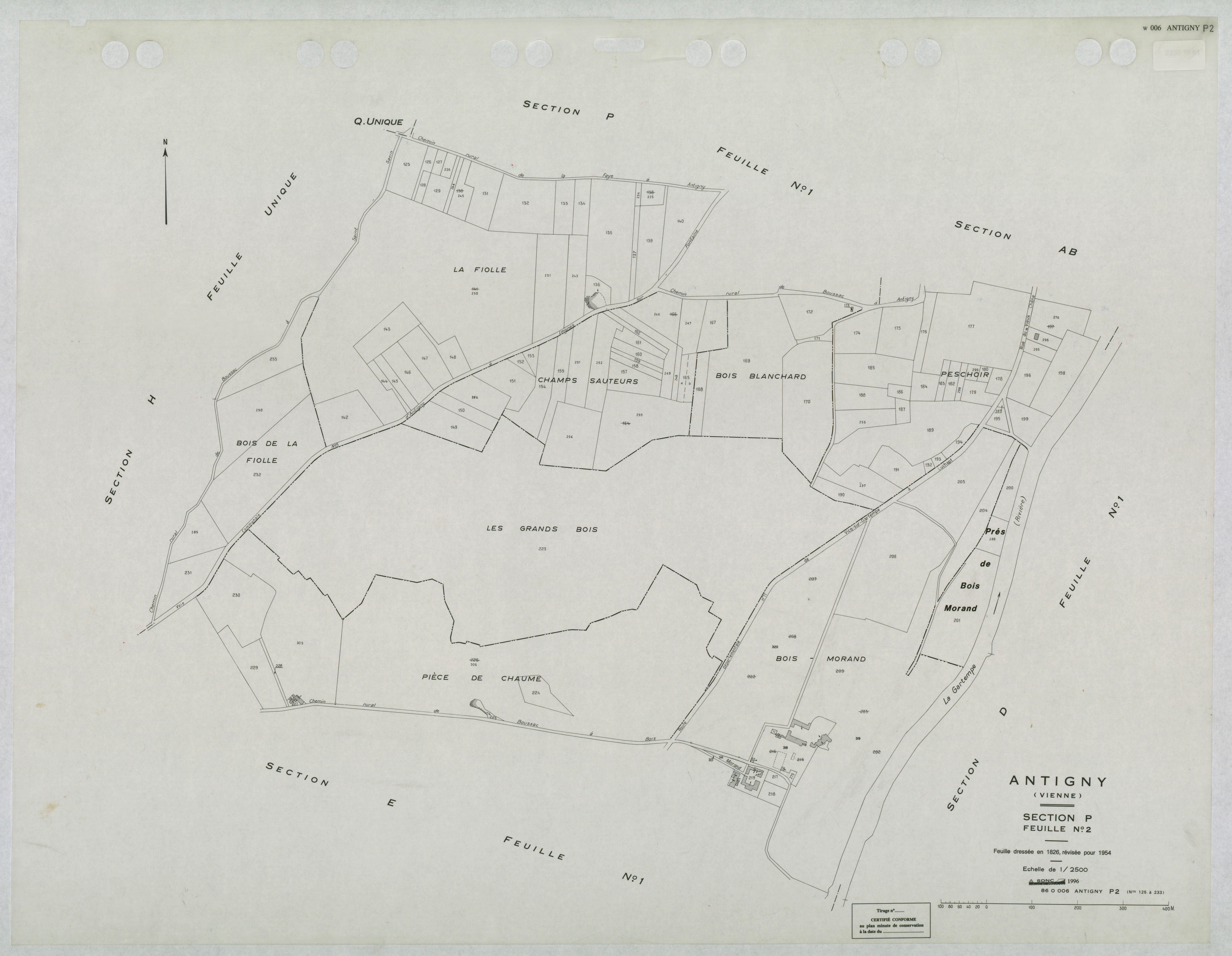 Antigny - FRAD086_cadastre Plans mis à jour 