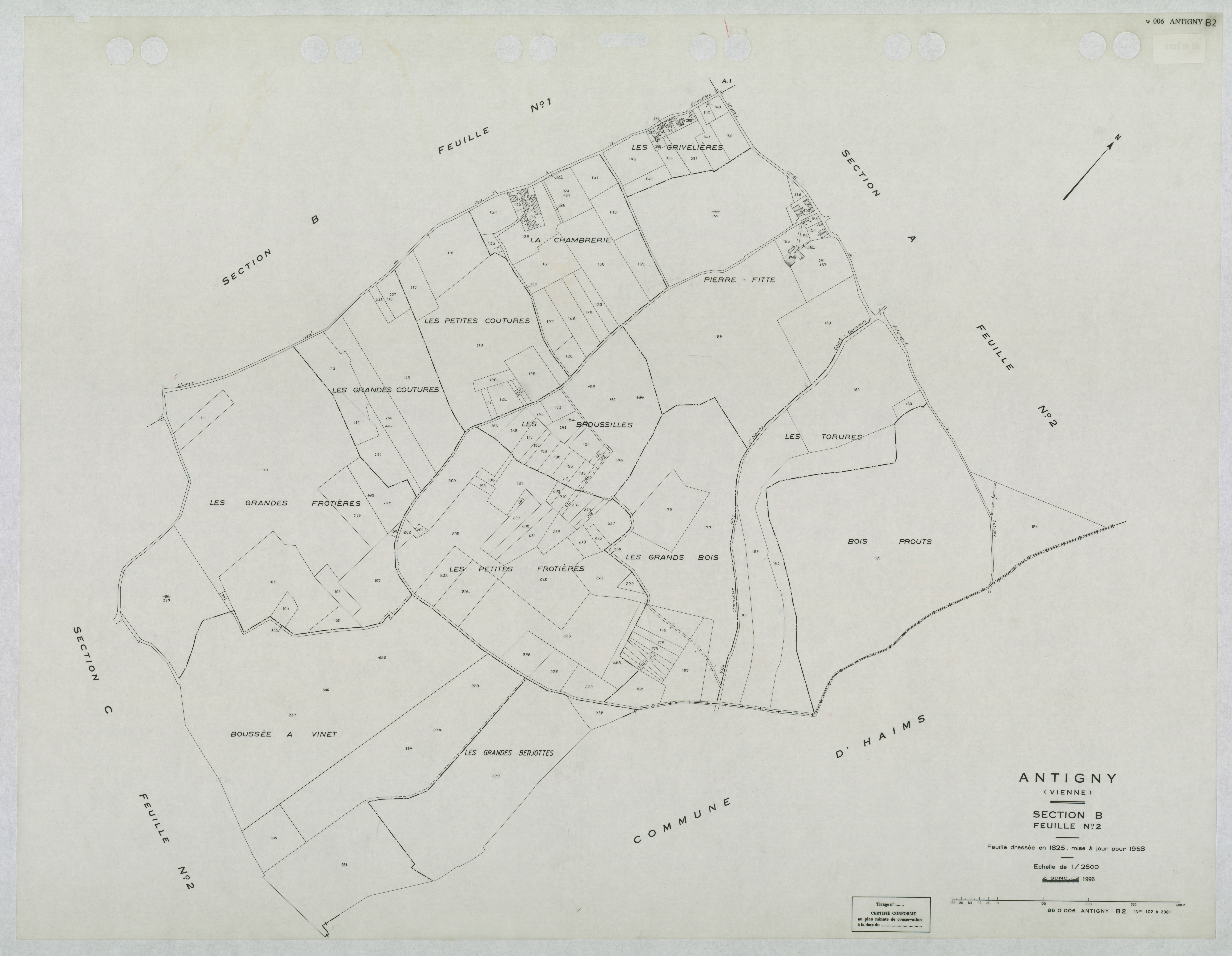 Antigny - FRAD086_cadastre Plans mis à jour 