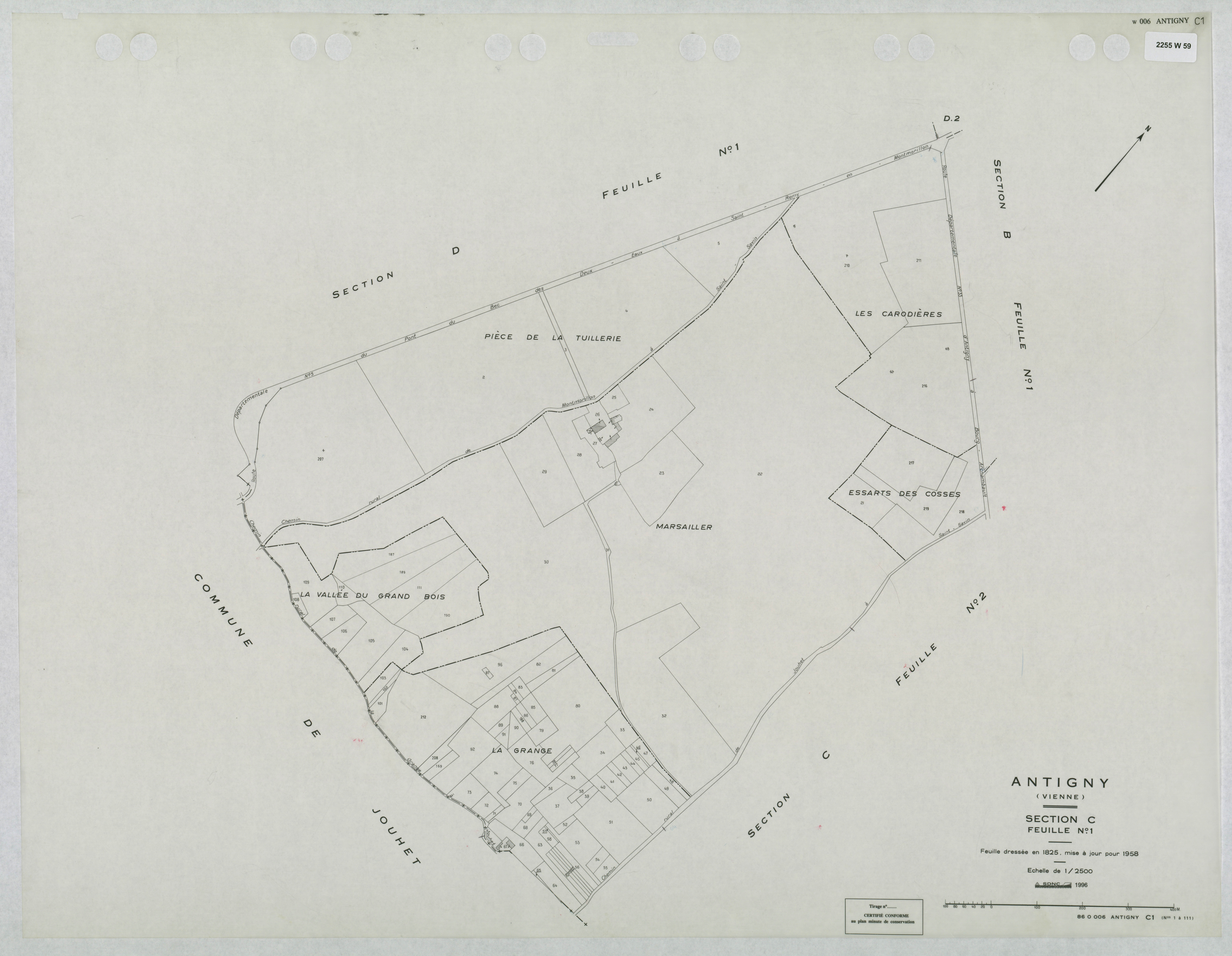 Antigny - FRAD086_cadastre Plans mis à jour 