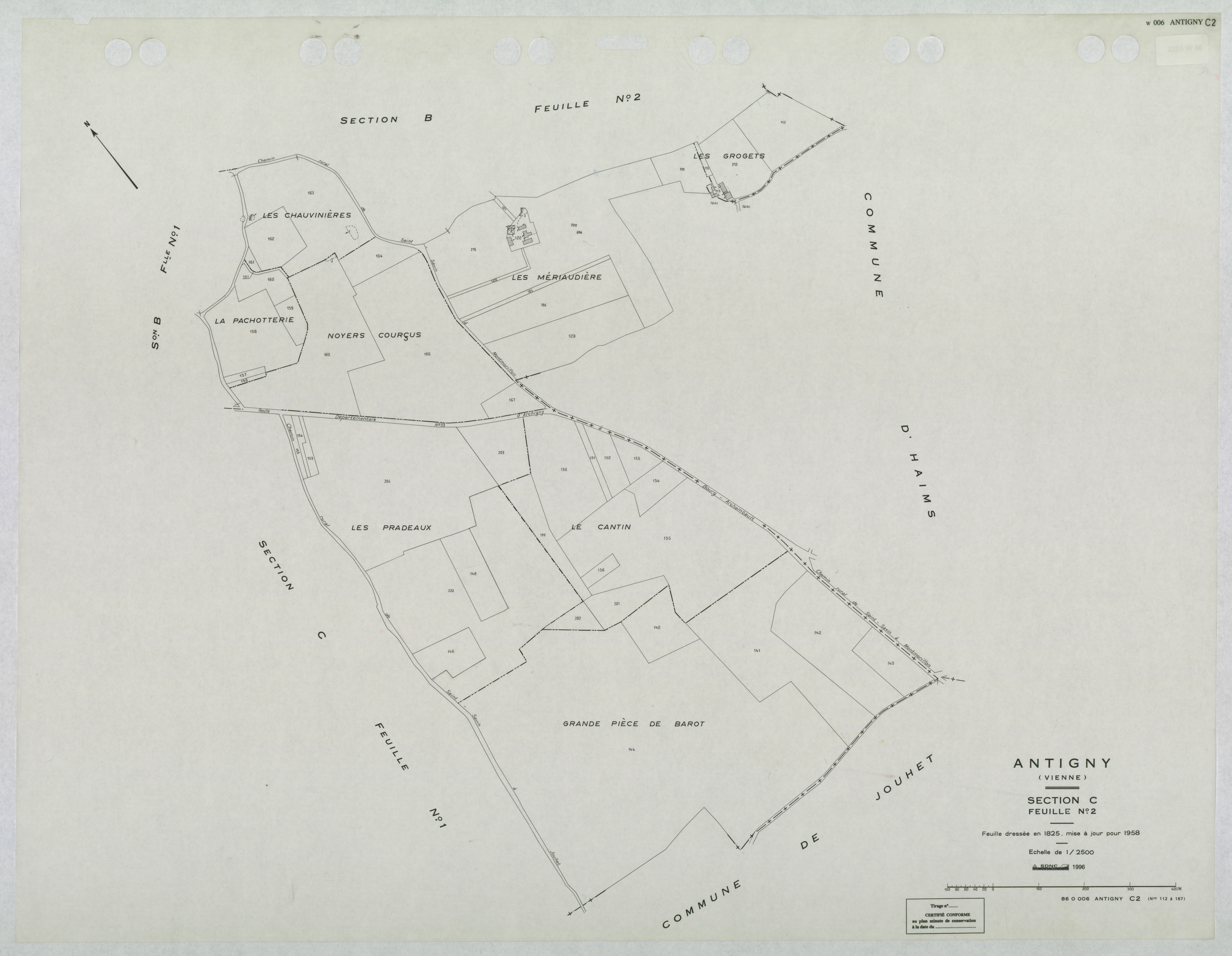 Antigny - FRAD086_cadastre Plans mis à jour 