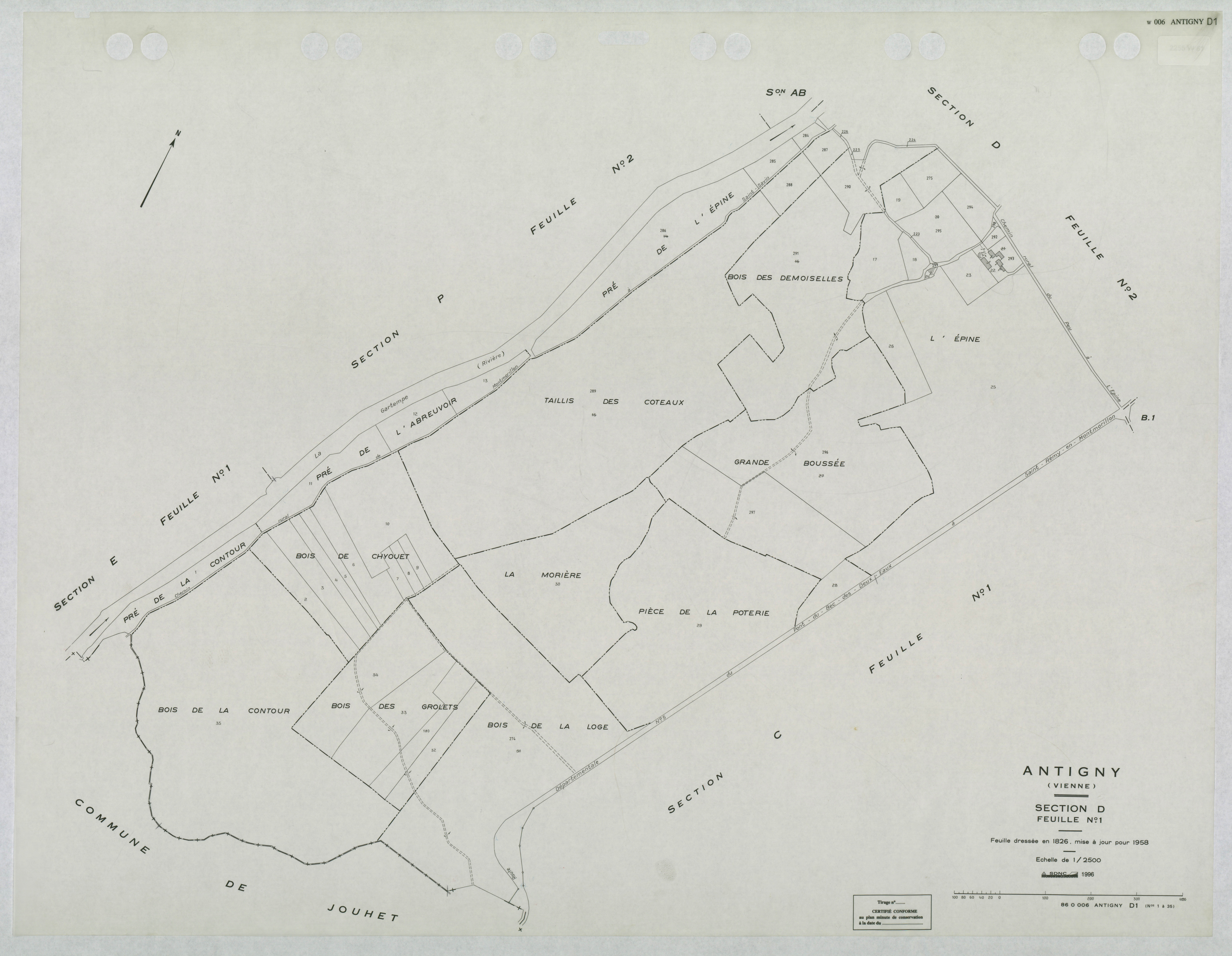 Antigny - FRAD086_cadastre Plans mis à jour 