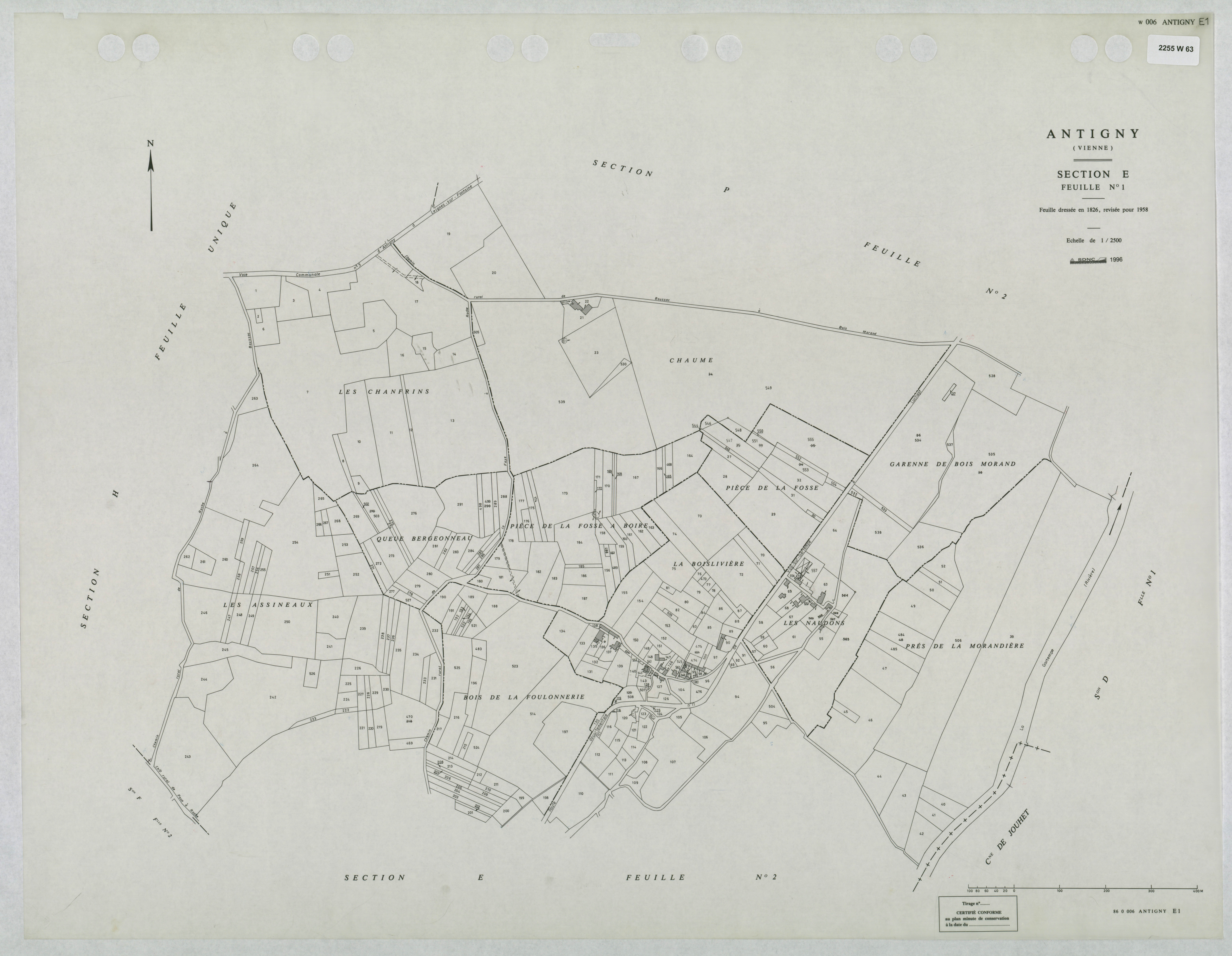 Antigny - FRAD086_cadastre Plans mis à jour 