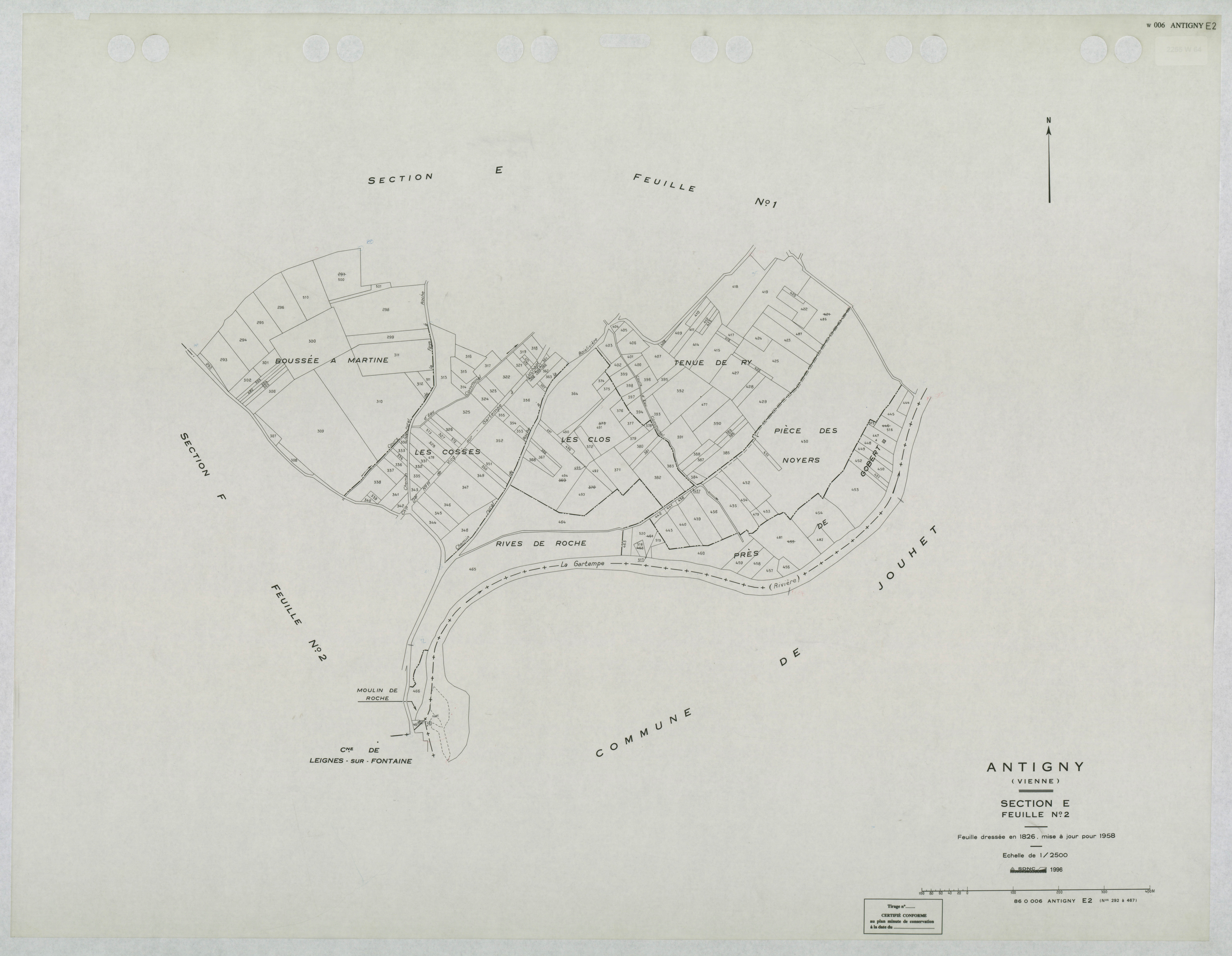 Antigny - FRAD086_cadastre Plans mis à jour 