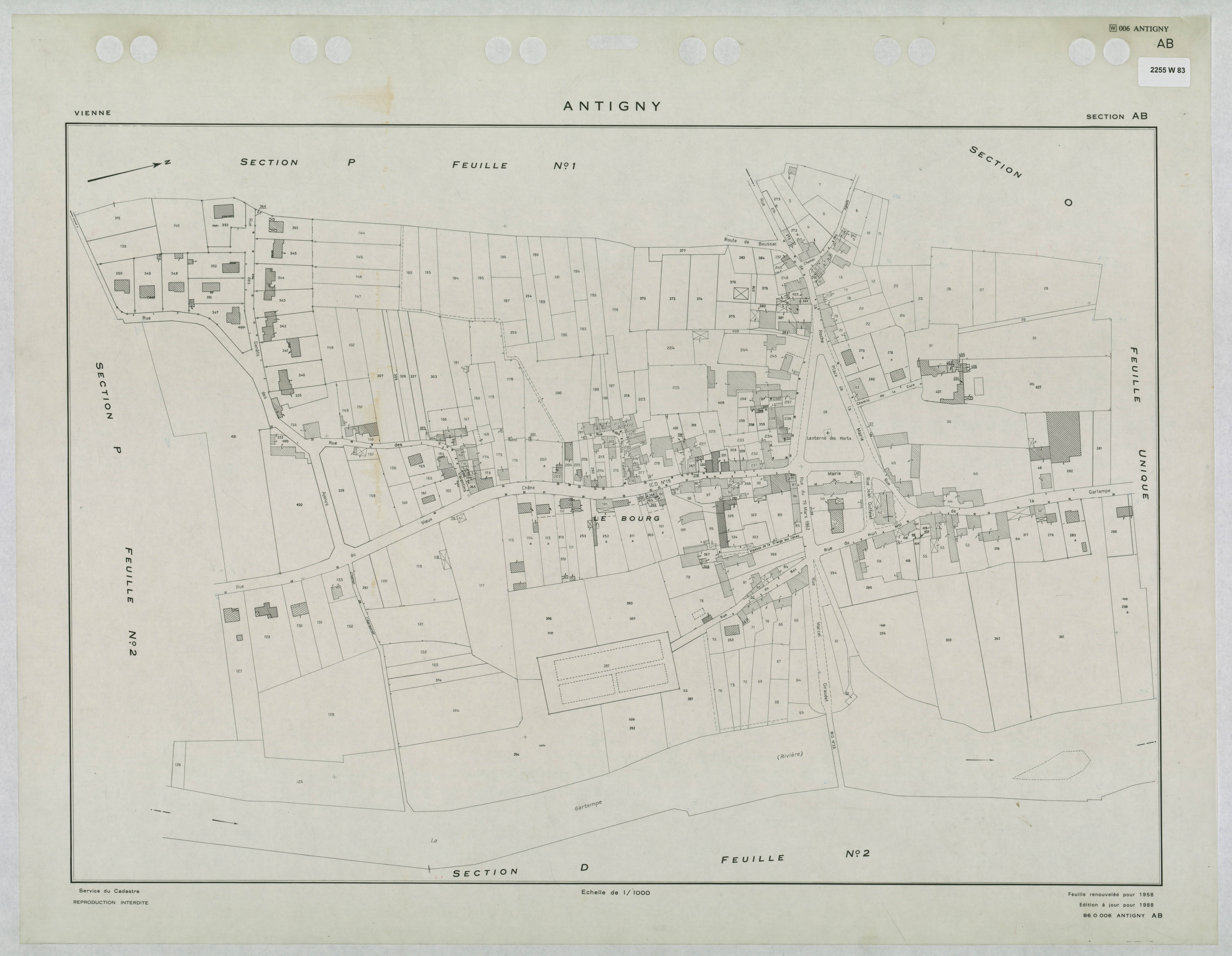 Antigny - FRAD086_cadastre Plans renouvelés 