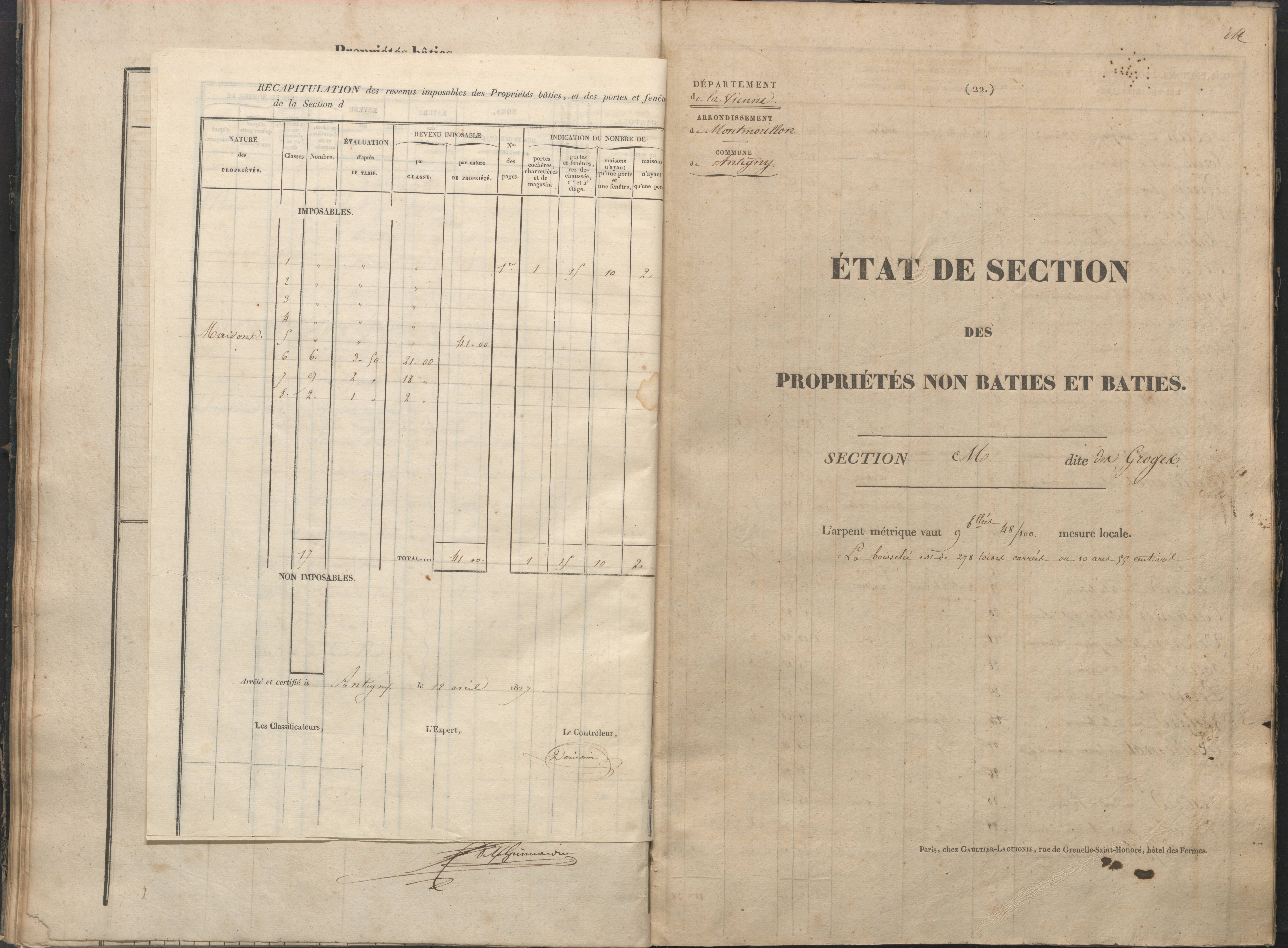 Antigny - FRAD086_cadastre Sections I-Q 