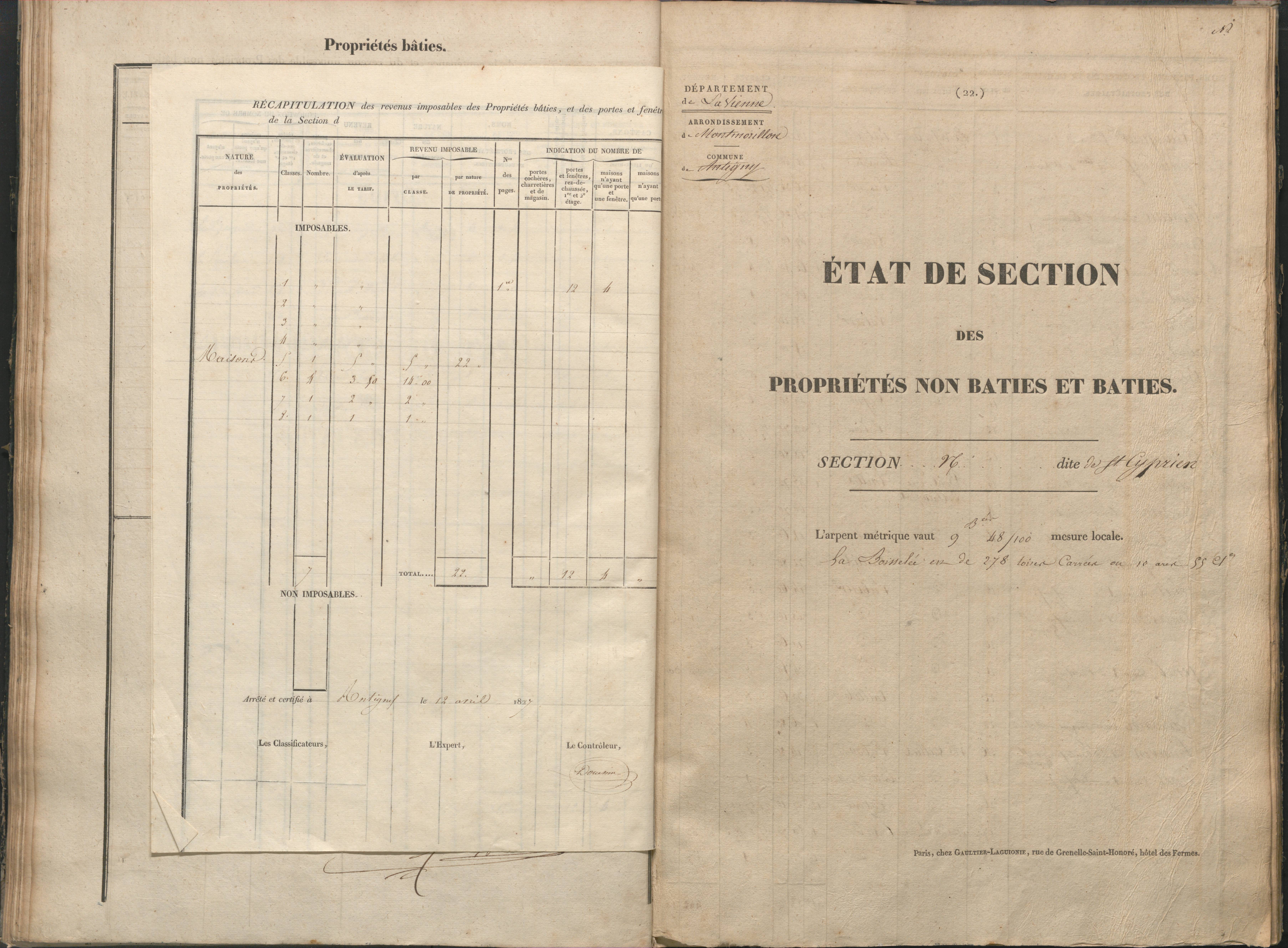 Antigny - FRAD086_cadastre Sections I-Q 