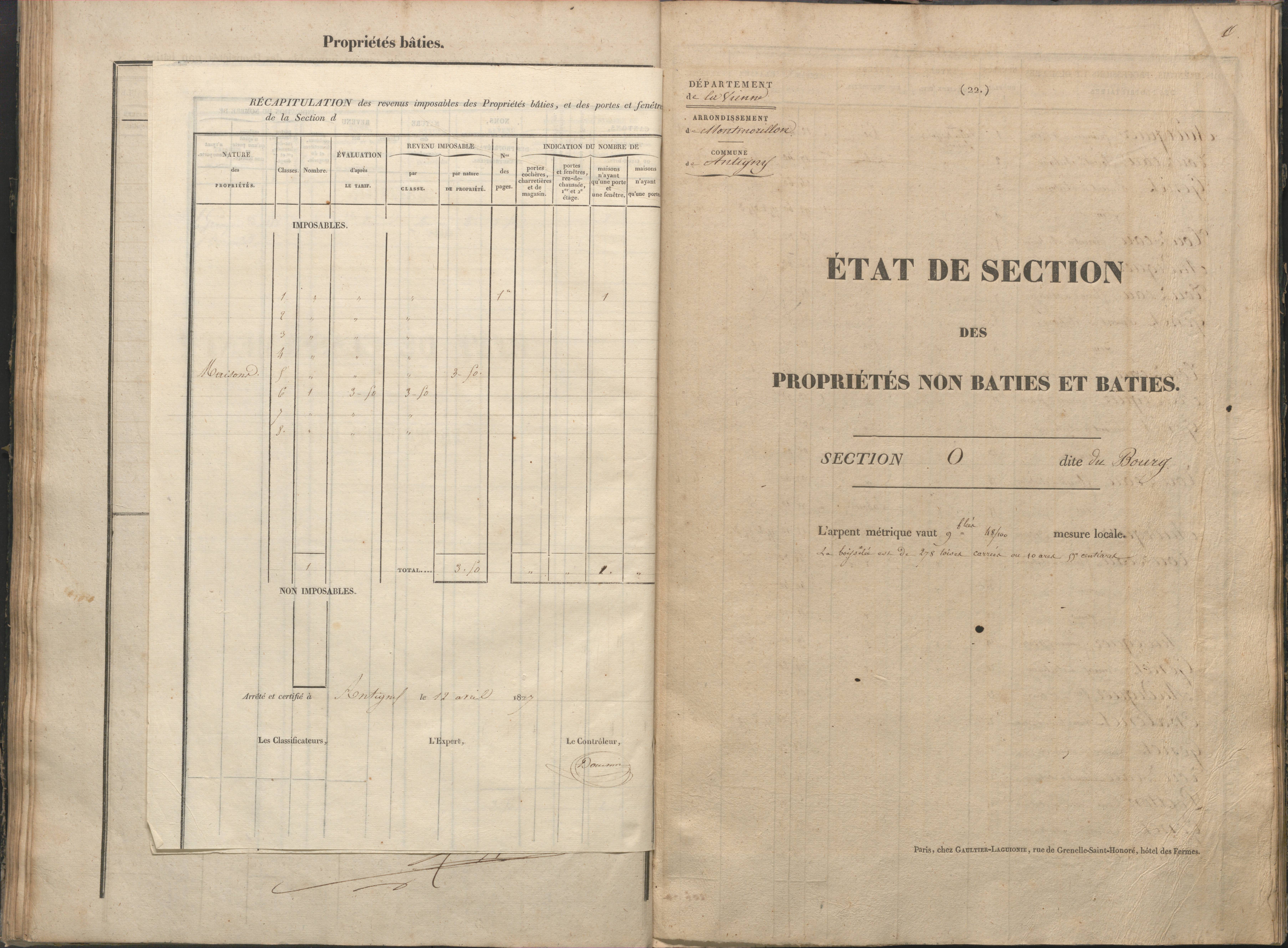 Antigny - FRAD086_cadastre Sections I-Q 