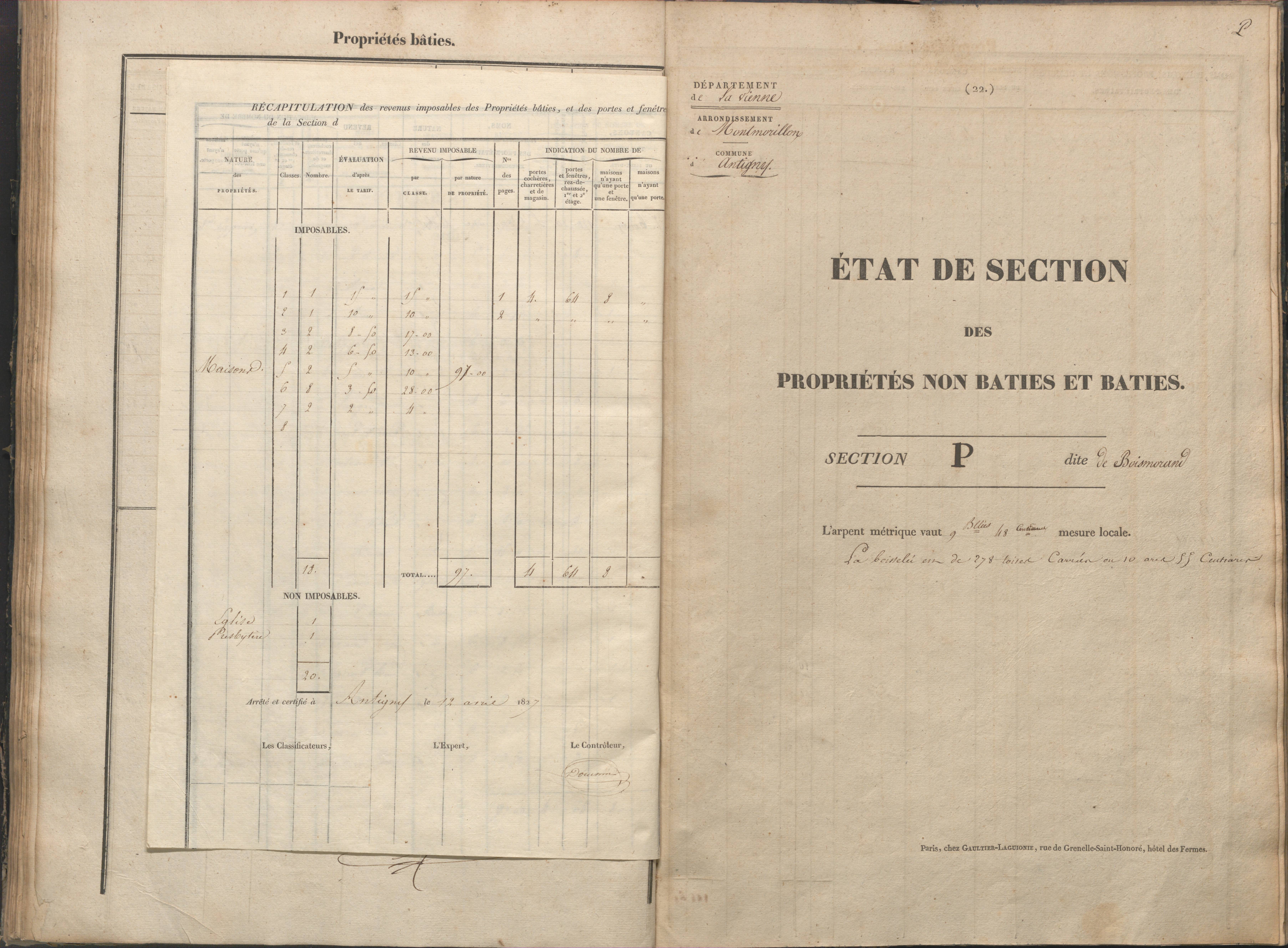 Antigny - FRAD086_cadastre Sections I-Q 