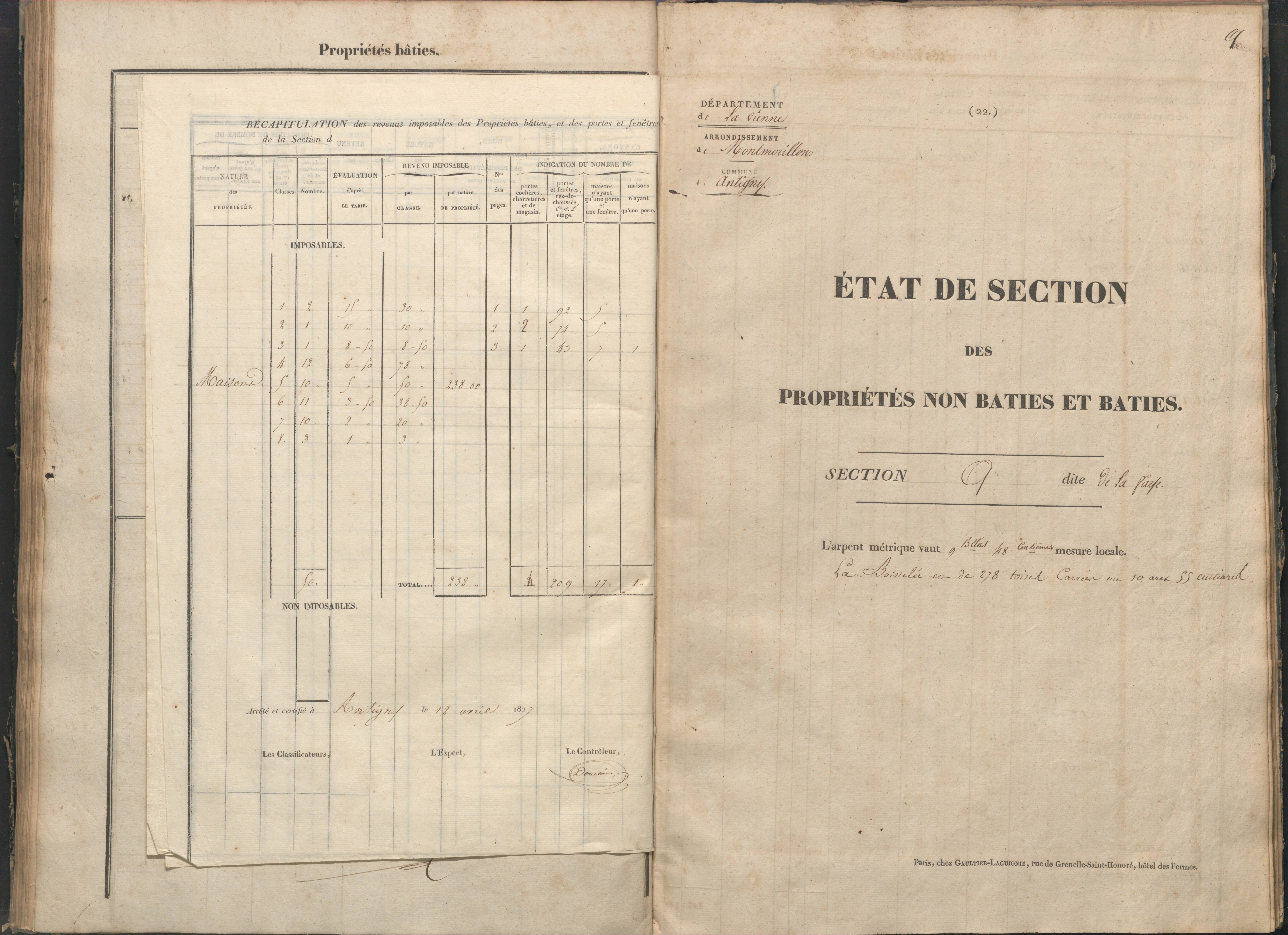 Antigny - FRAD086_cadastre Sections I-Q 
