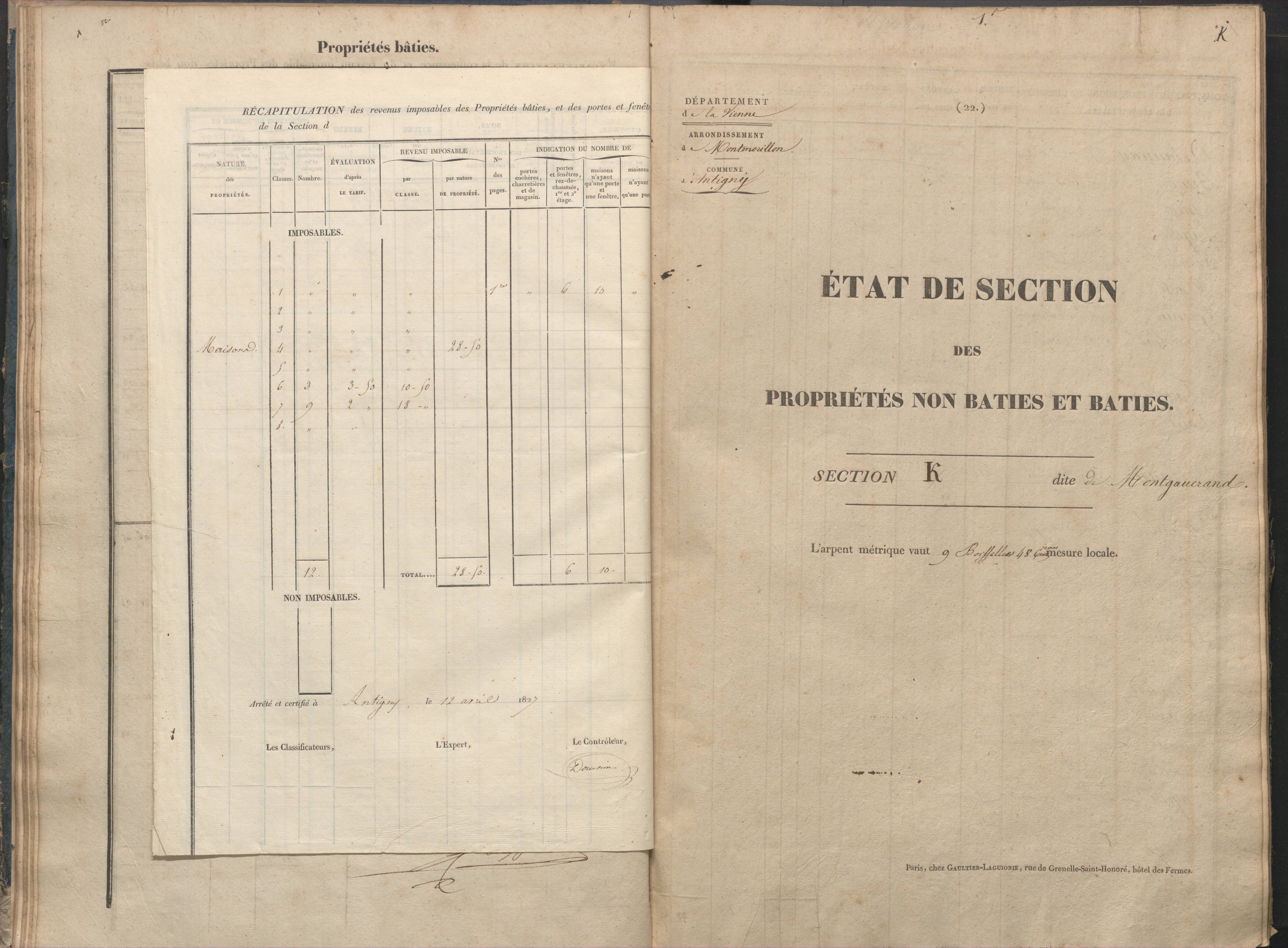 Antigny - FRAD086_cadastre Sections I-Q 