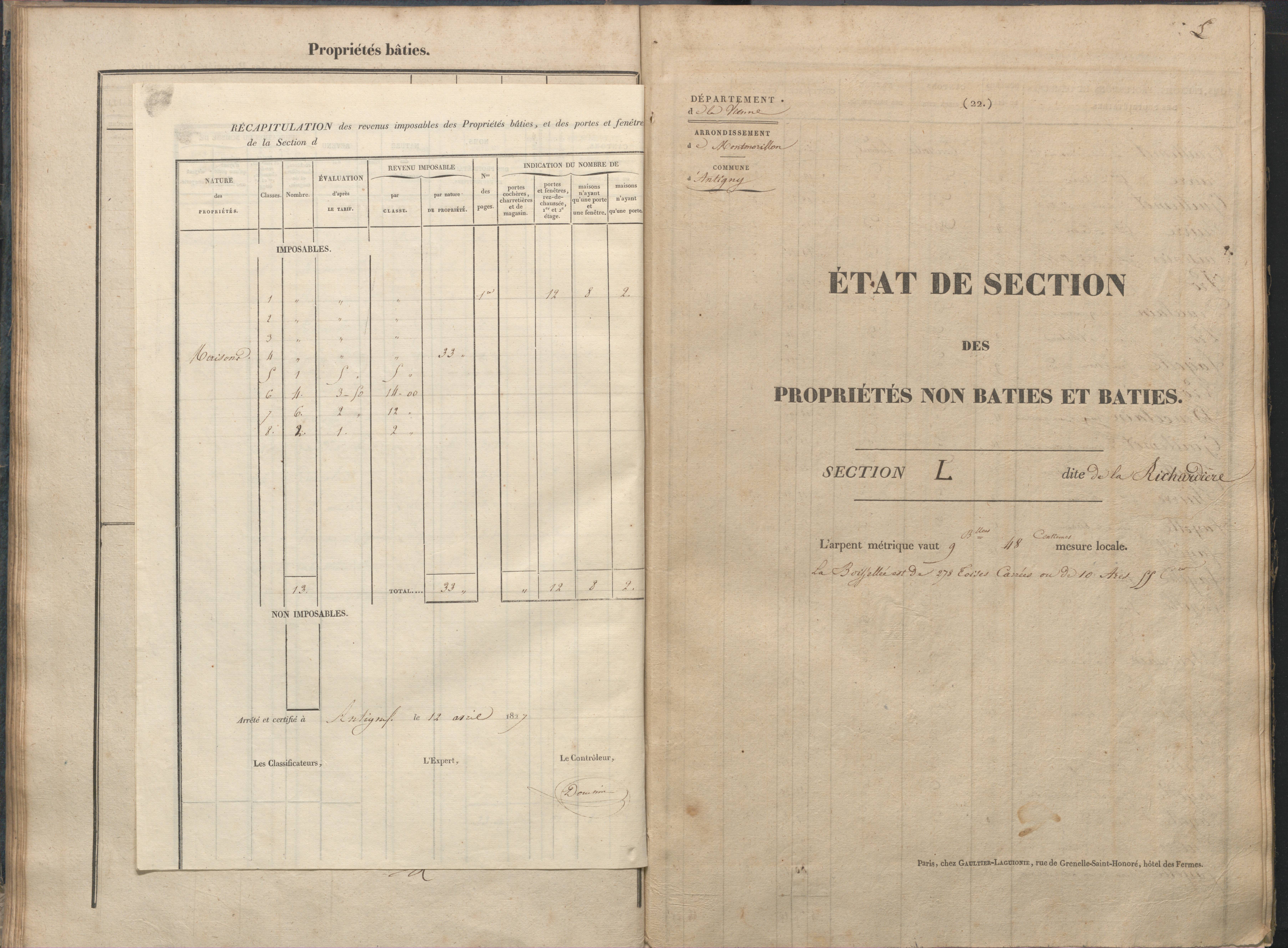 Antigny - FRAD086_cadastre Sections I-Q 