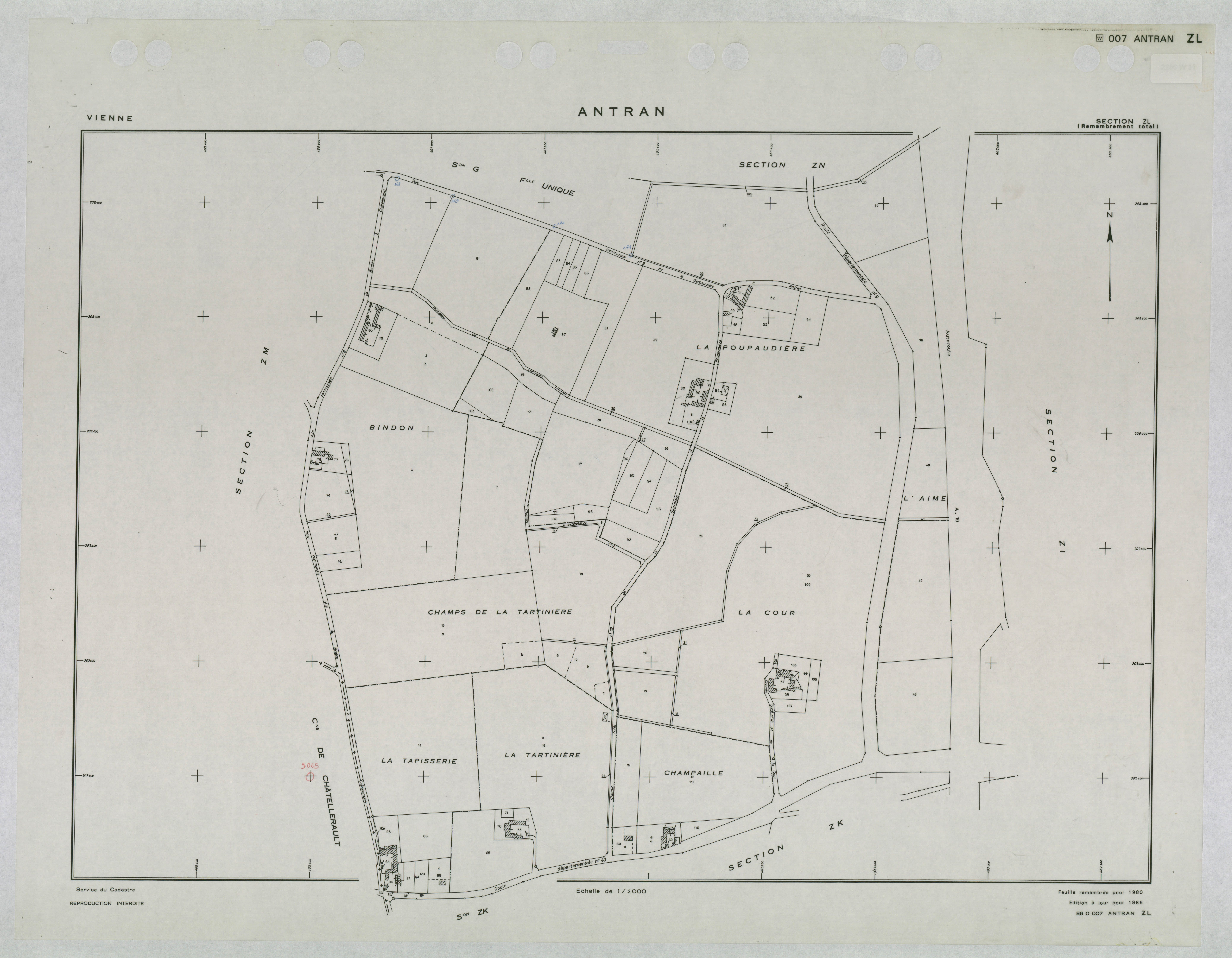 Antran - FRAD086_cadastre Plans remembrés 