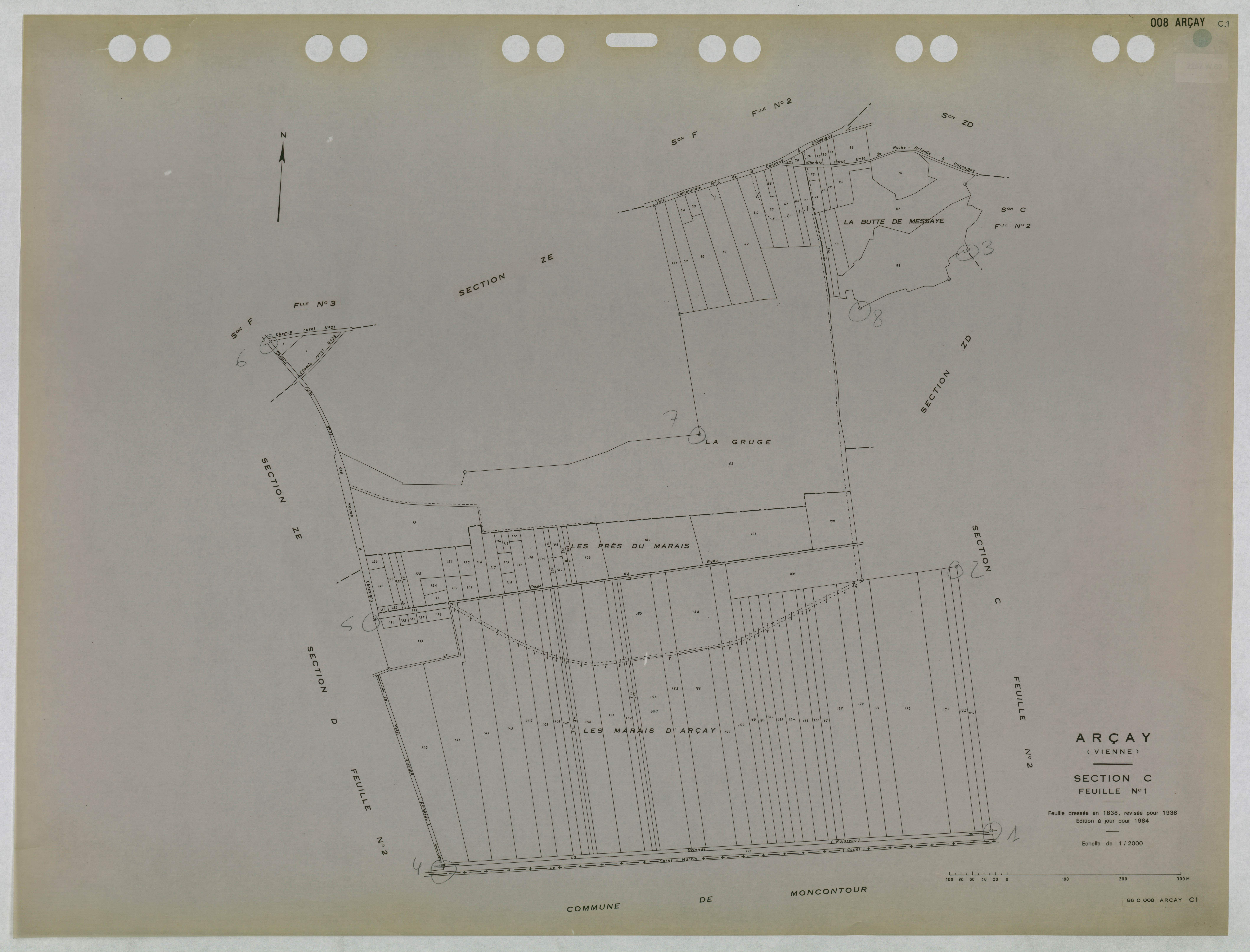 Arçay - FRAD086_cadastre Plans mis à jour 