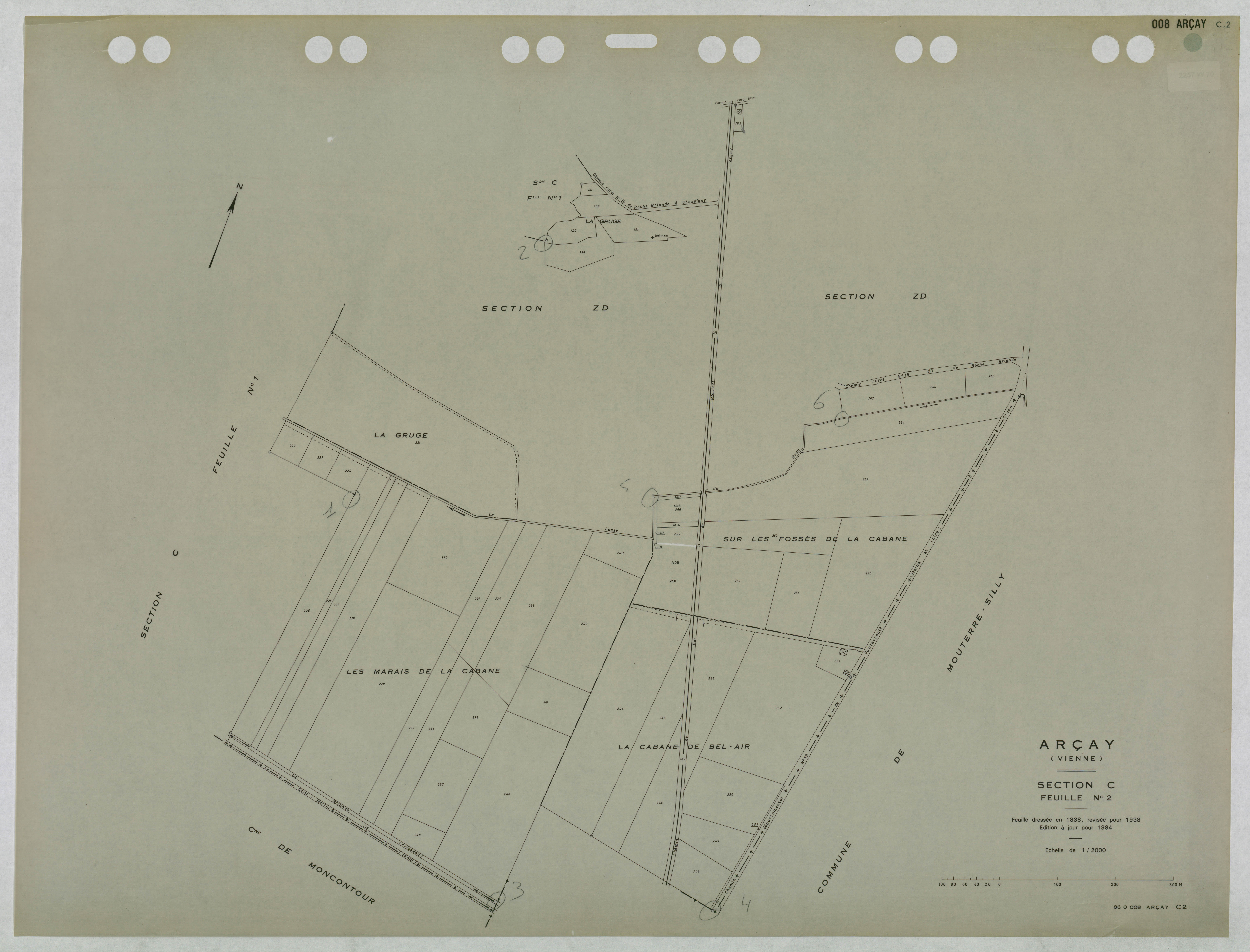 Arçay - FRAD086_cadastre Plans mis à jour 