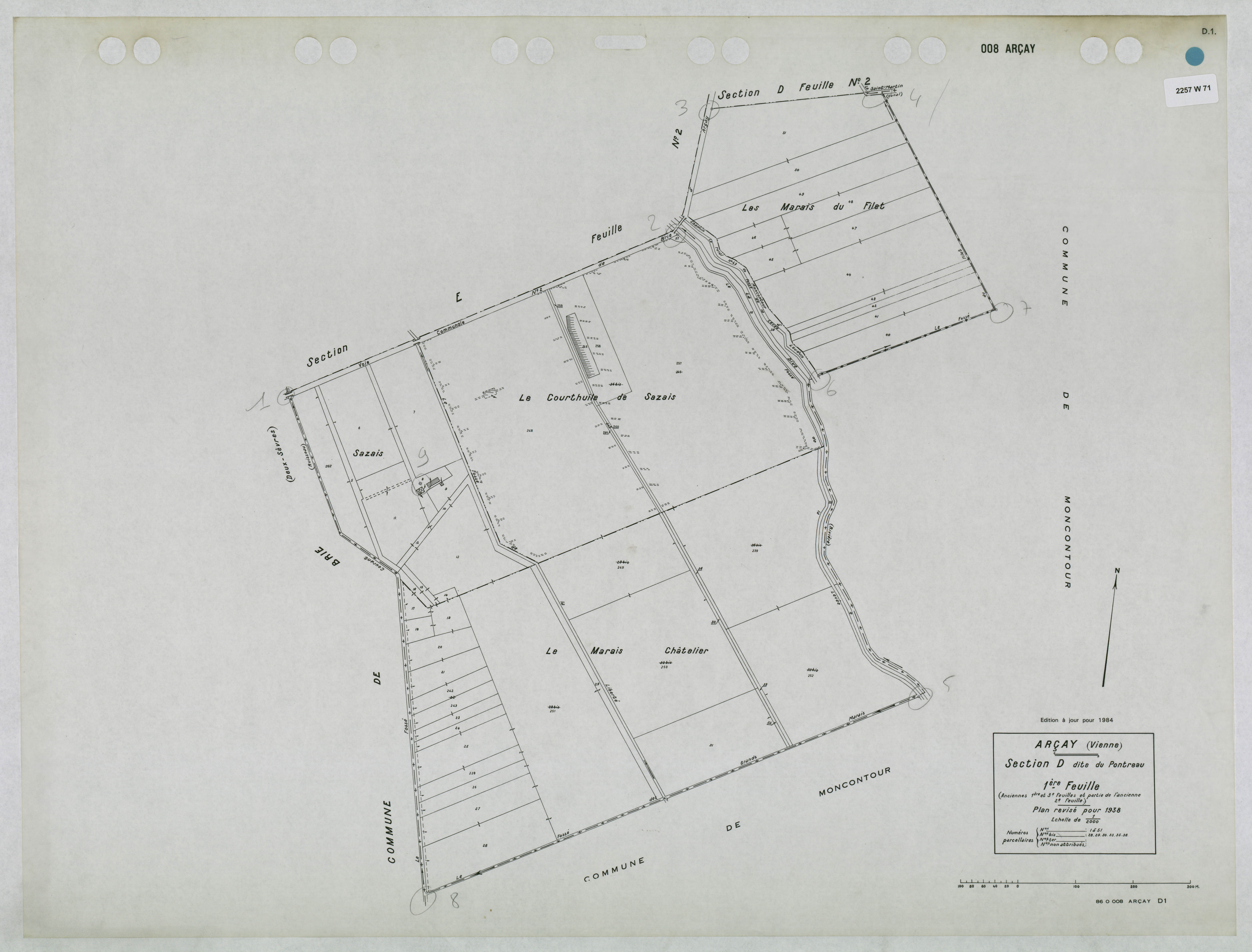Arçay - FRAD086_cadastre Plans mis à jour 