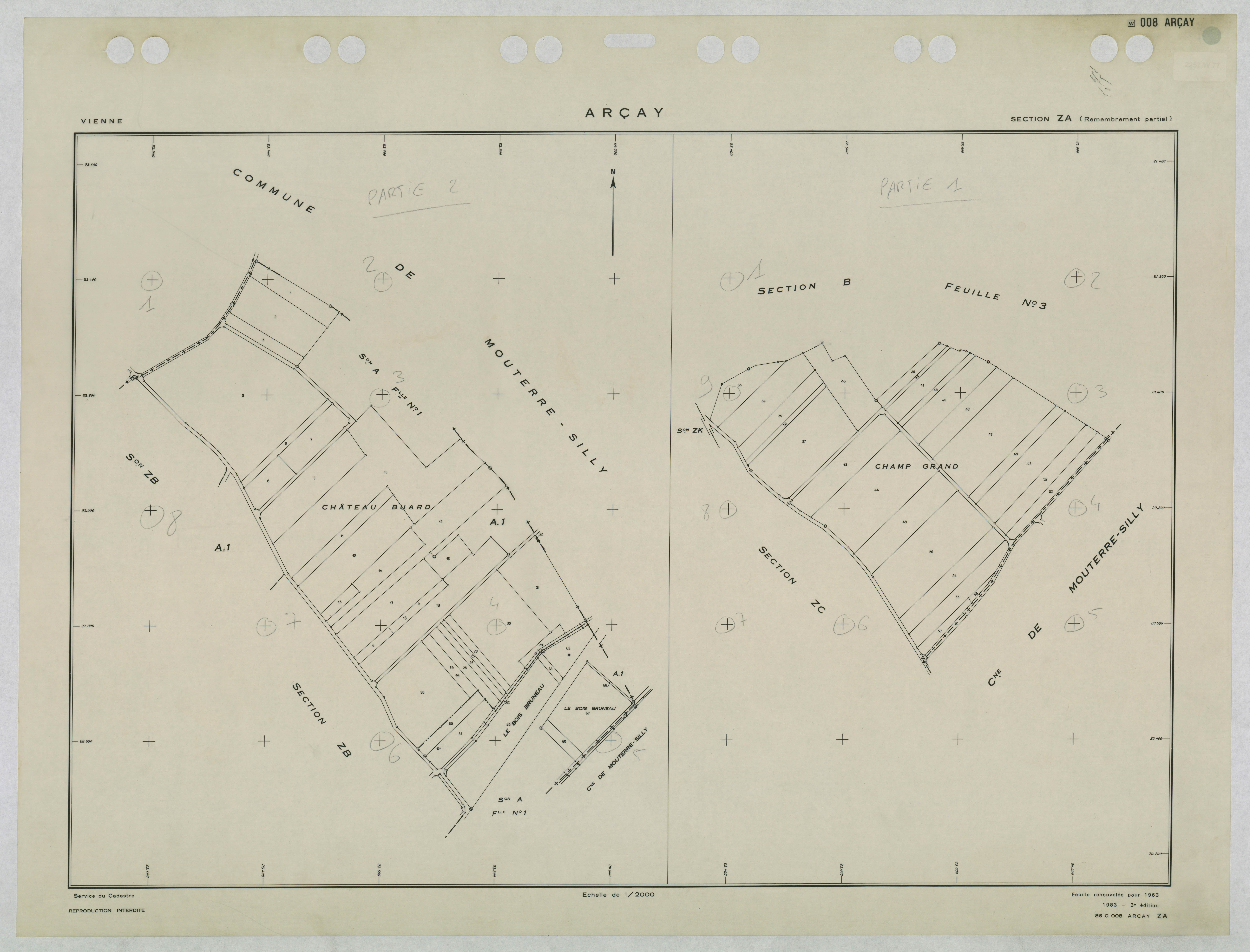 Arçay - FRAD086_cadastre Plans remembrés 