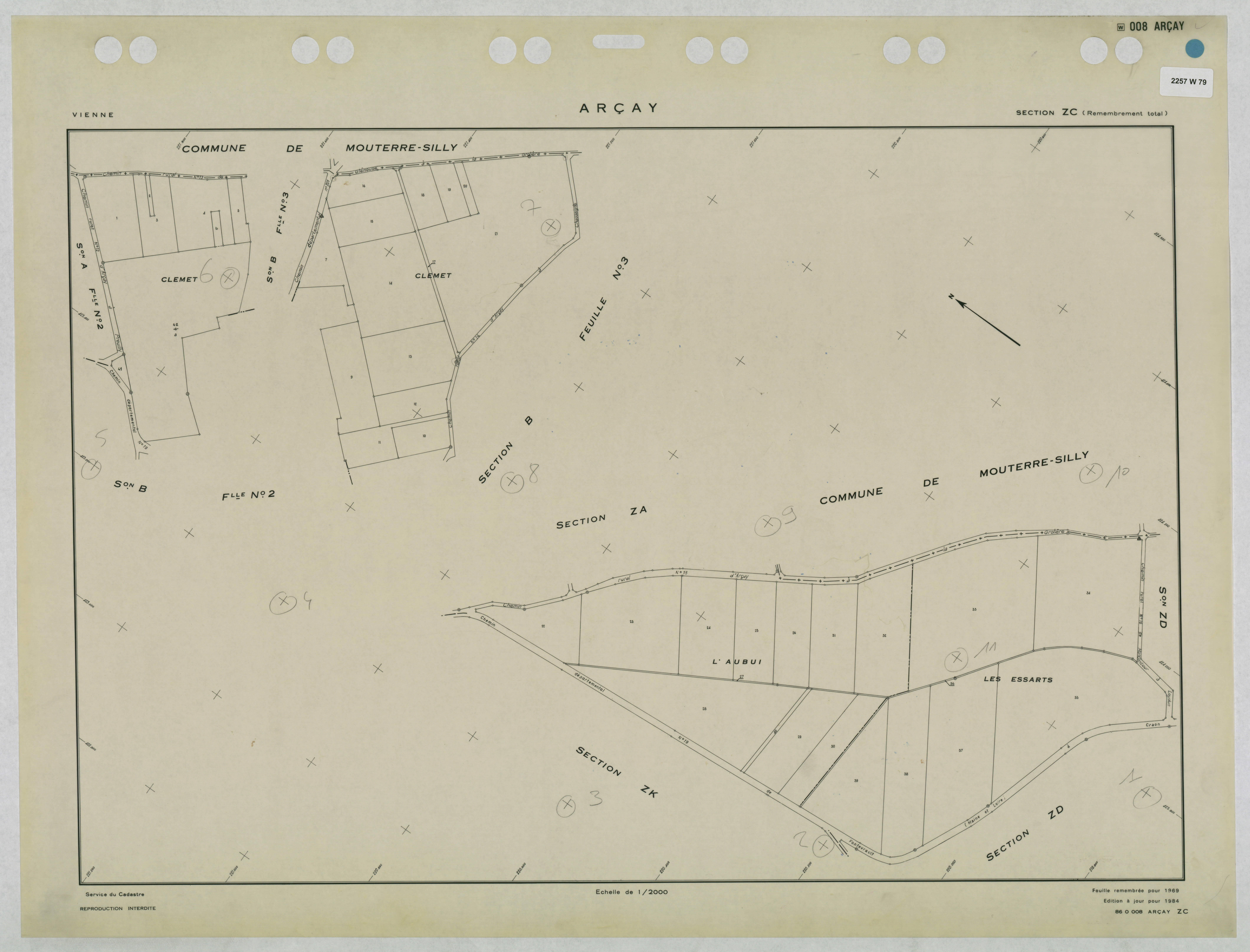 Arçay - FRAD086_cadastre Plans remembrés 