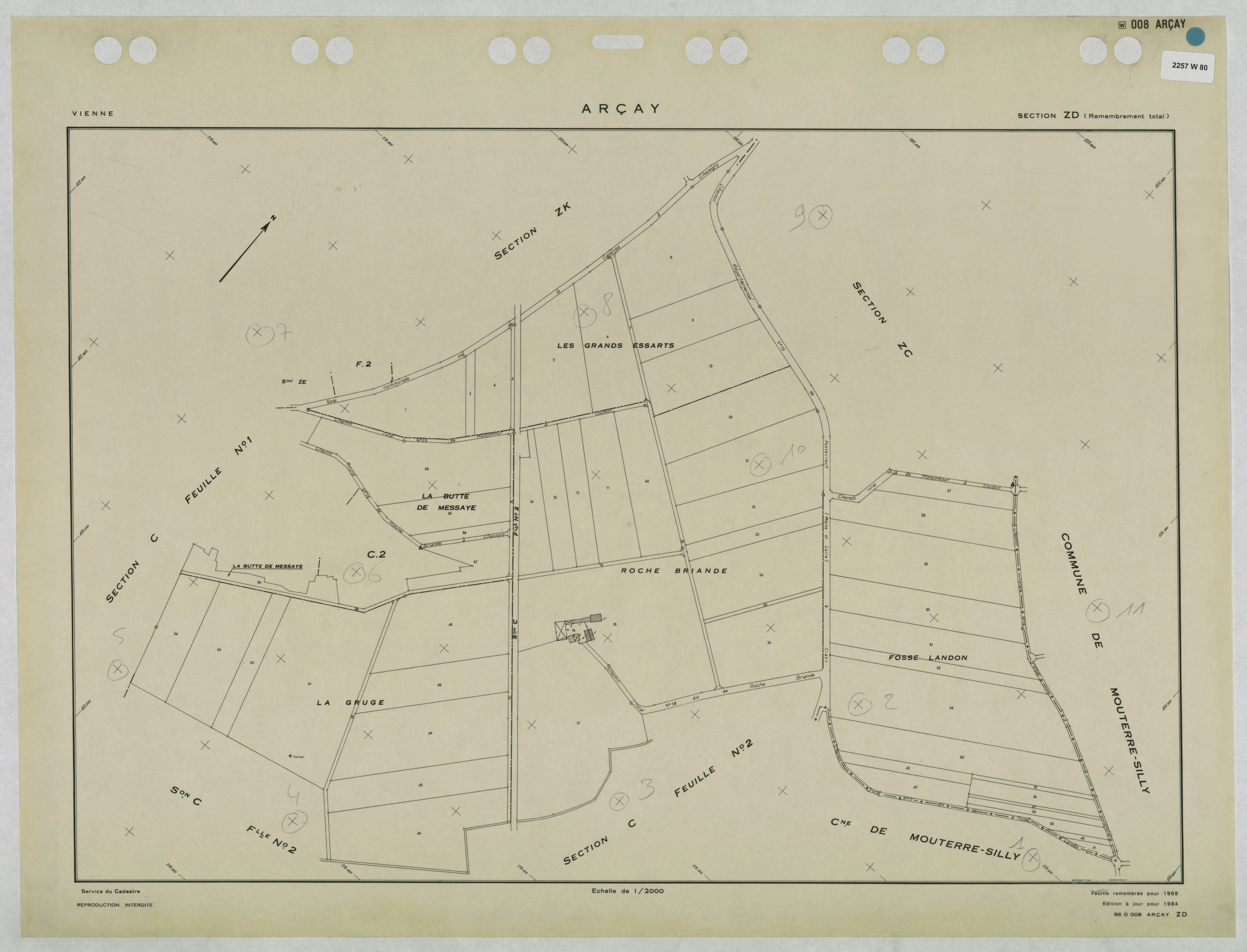 Arçay - FRAD086_cadastre Plans remembrés 