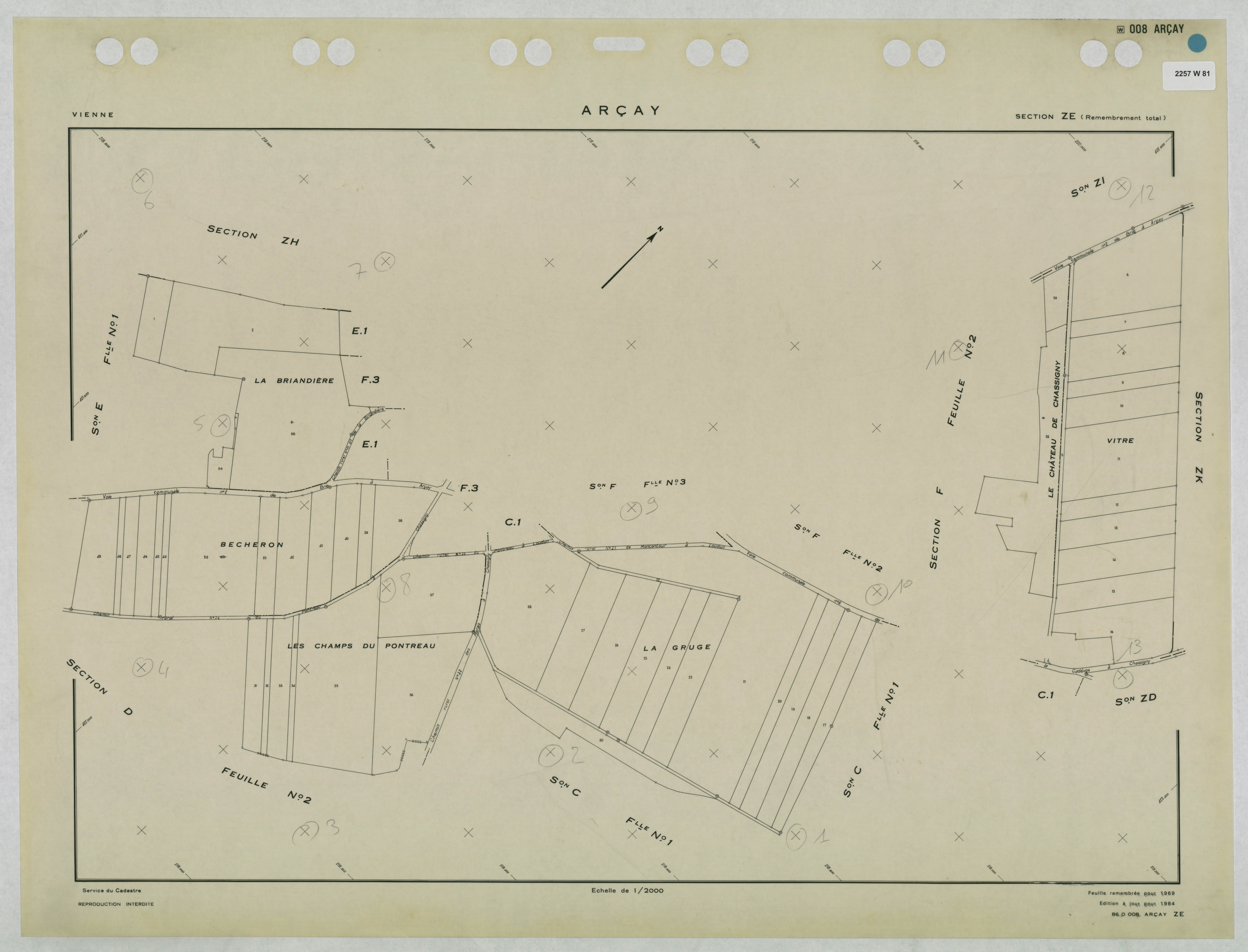 Arçay - FRAD086_cadastre Plans remembrés 