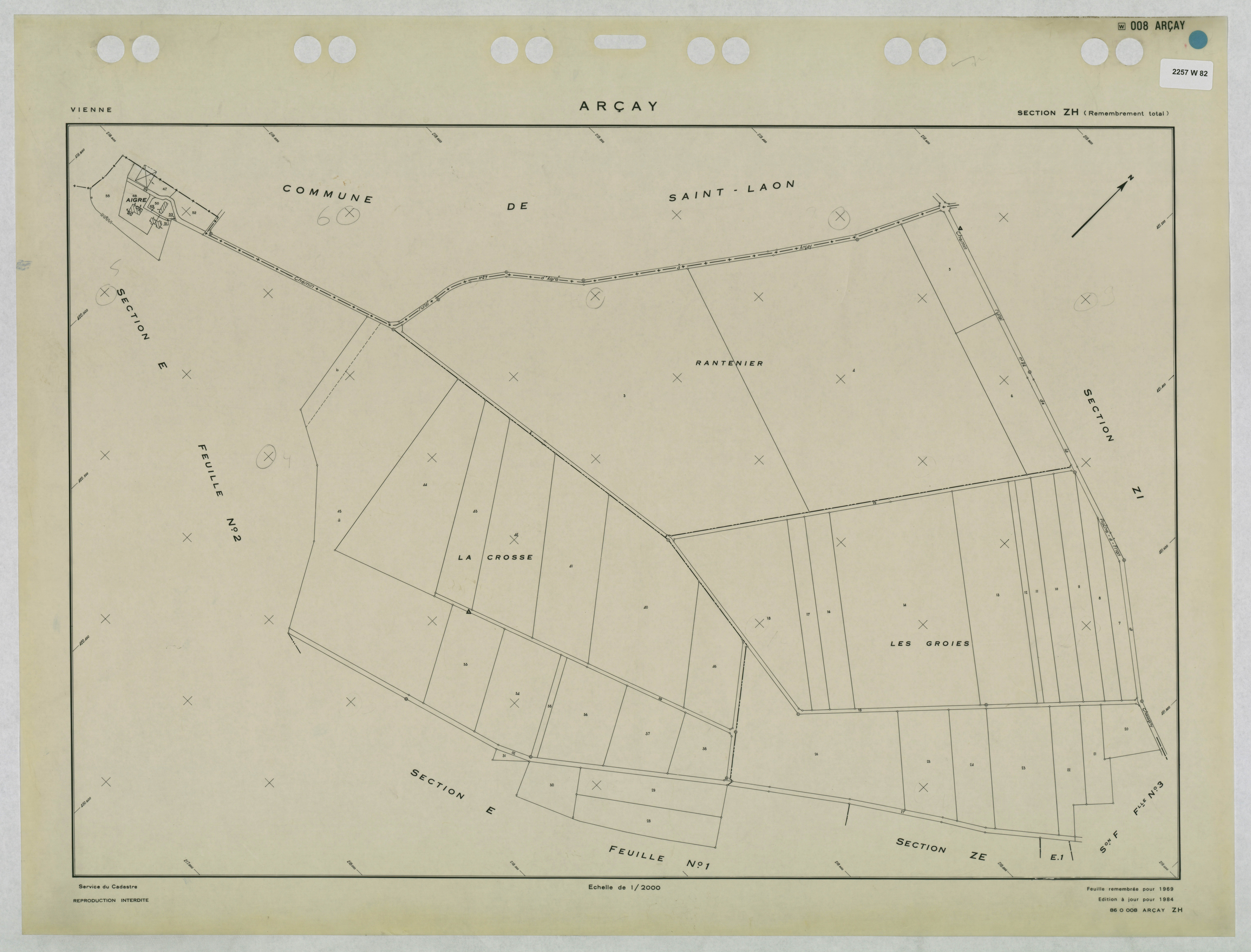 Arçay - FRAD086_cadastre Plans remembrés 